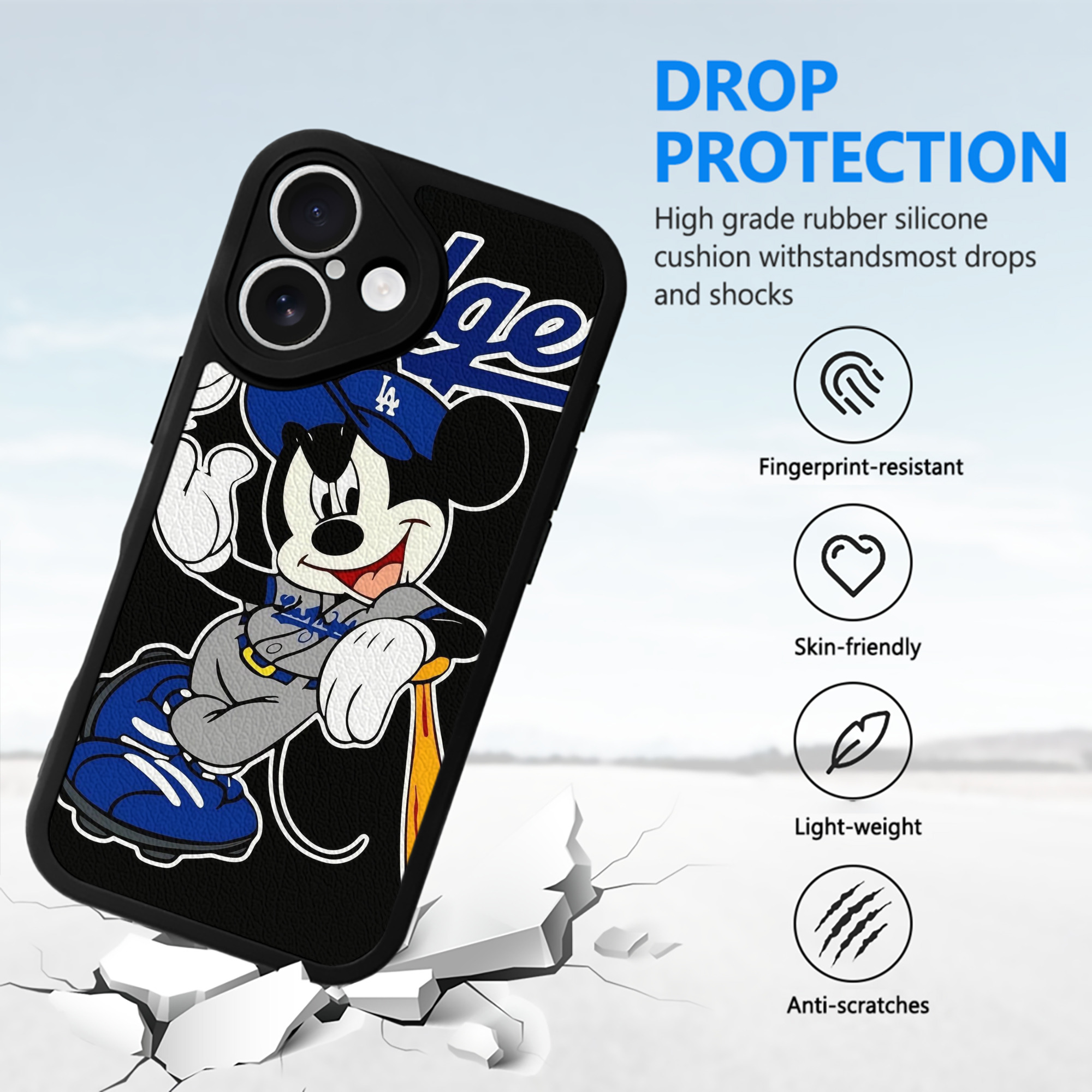  IPhone 16 Silicone Leather Case – UV Print, Lambskin Texture – Perfect Fit, Wireless Charging Compatible, Scratch Resistant, Precise Cutouts – Stylish Protection For IPhone 16