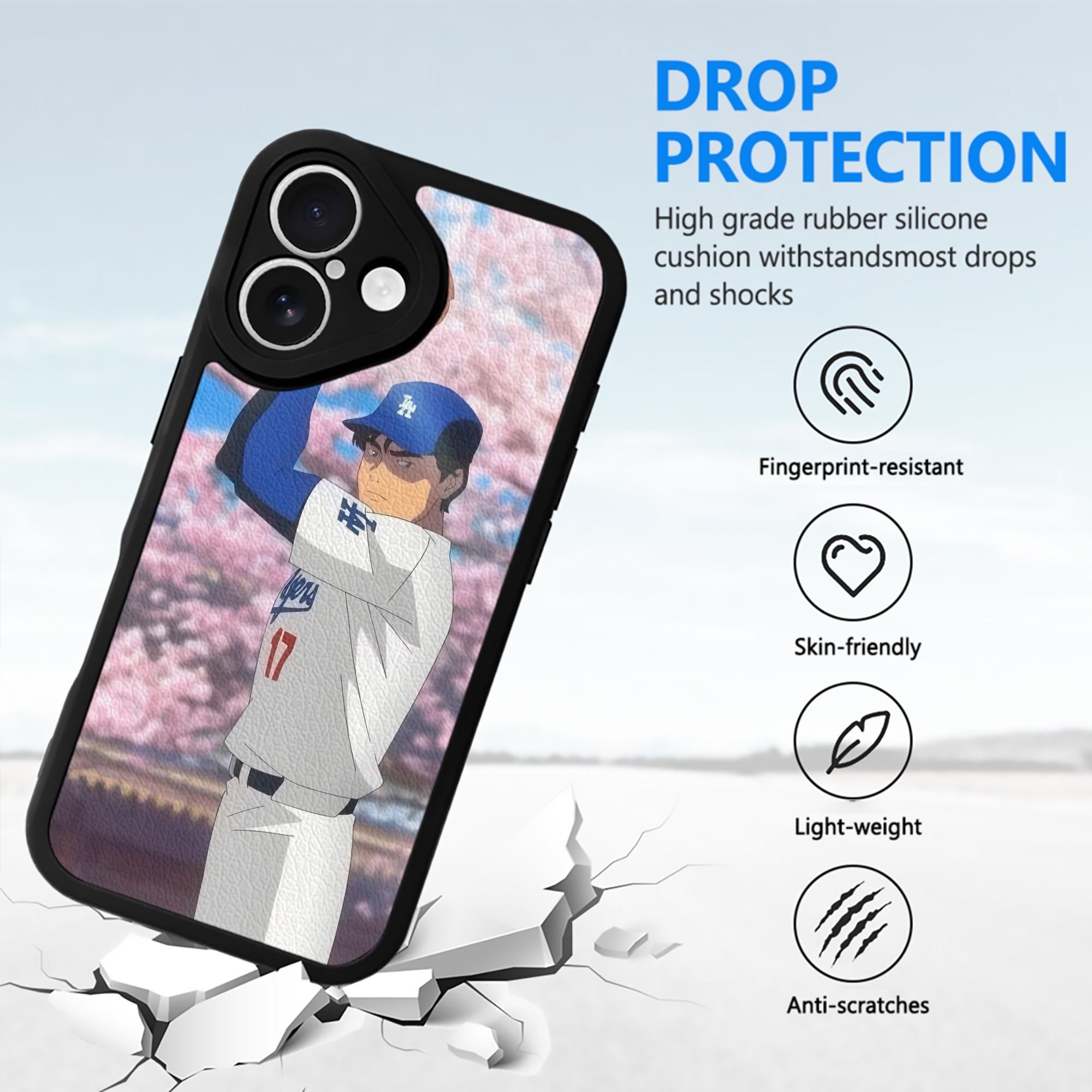  IPhone 16 Silicone Leather Case – UV Print, Lambskin Texture – Perfect Fit, Wireless Charging Compatible, Scratch Resistant, Precise Cutouts – Stylish Protection For IPhone 16