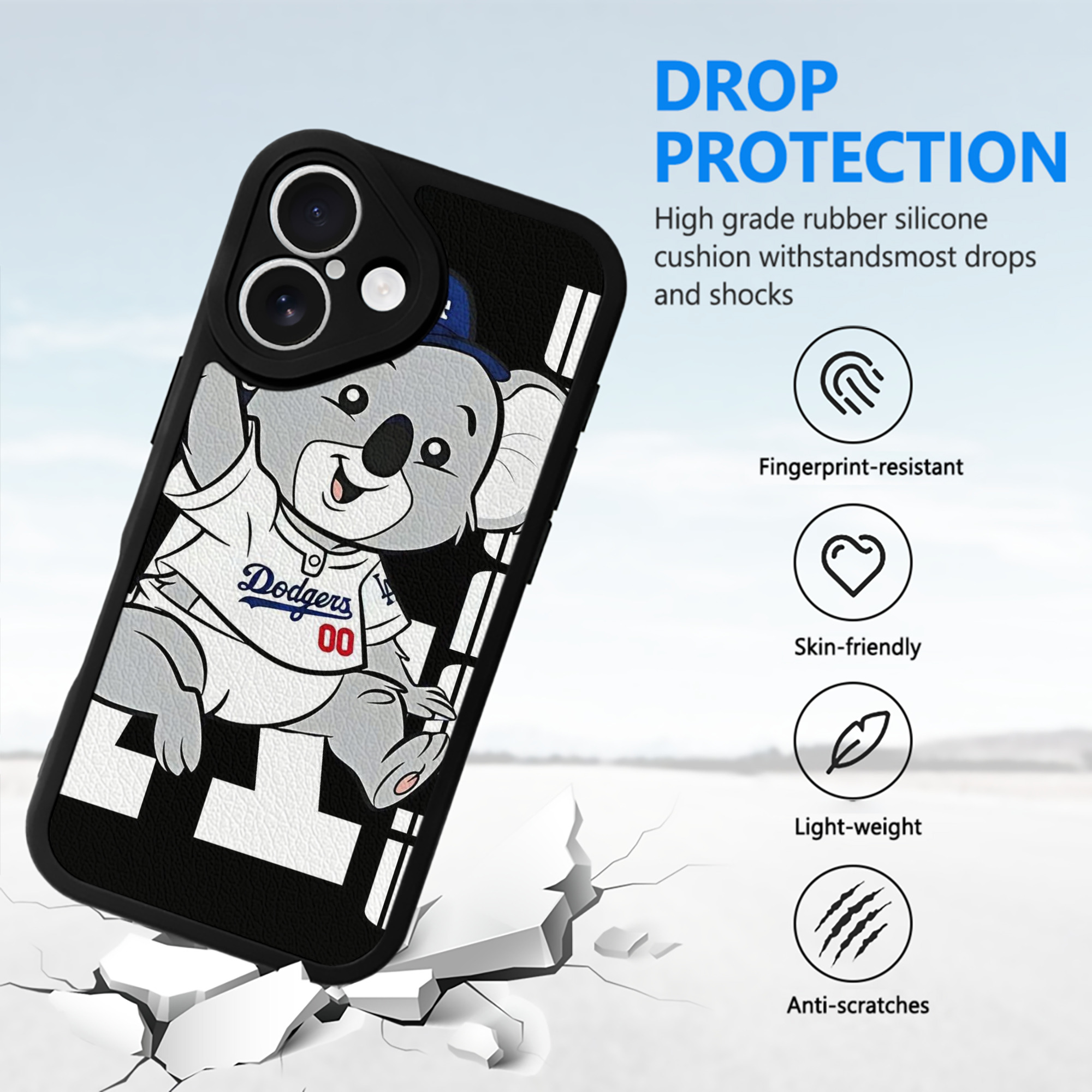  IPhone 16 Silicone Leather Case – UV Print, Lambskin Texture – Perfect Fit, Wireless Charging Compatible, Scratch Resistant, Precise Cutouts – Stylish Protection For IPhone 16