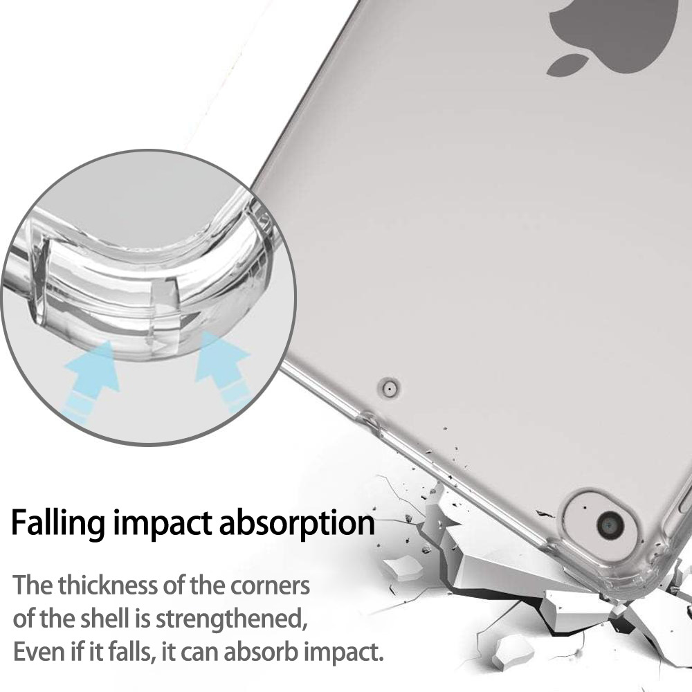  Premium Tri-Fold PU Leather & Silicone IPad Case With Pencil Slot – Fits 9.5,10.5,10.9 – Adjustable Stand, Slim, Protective