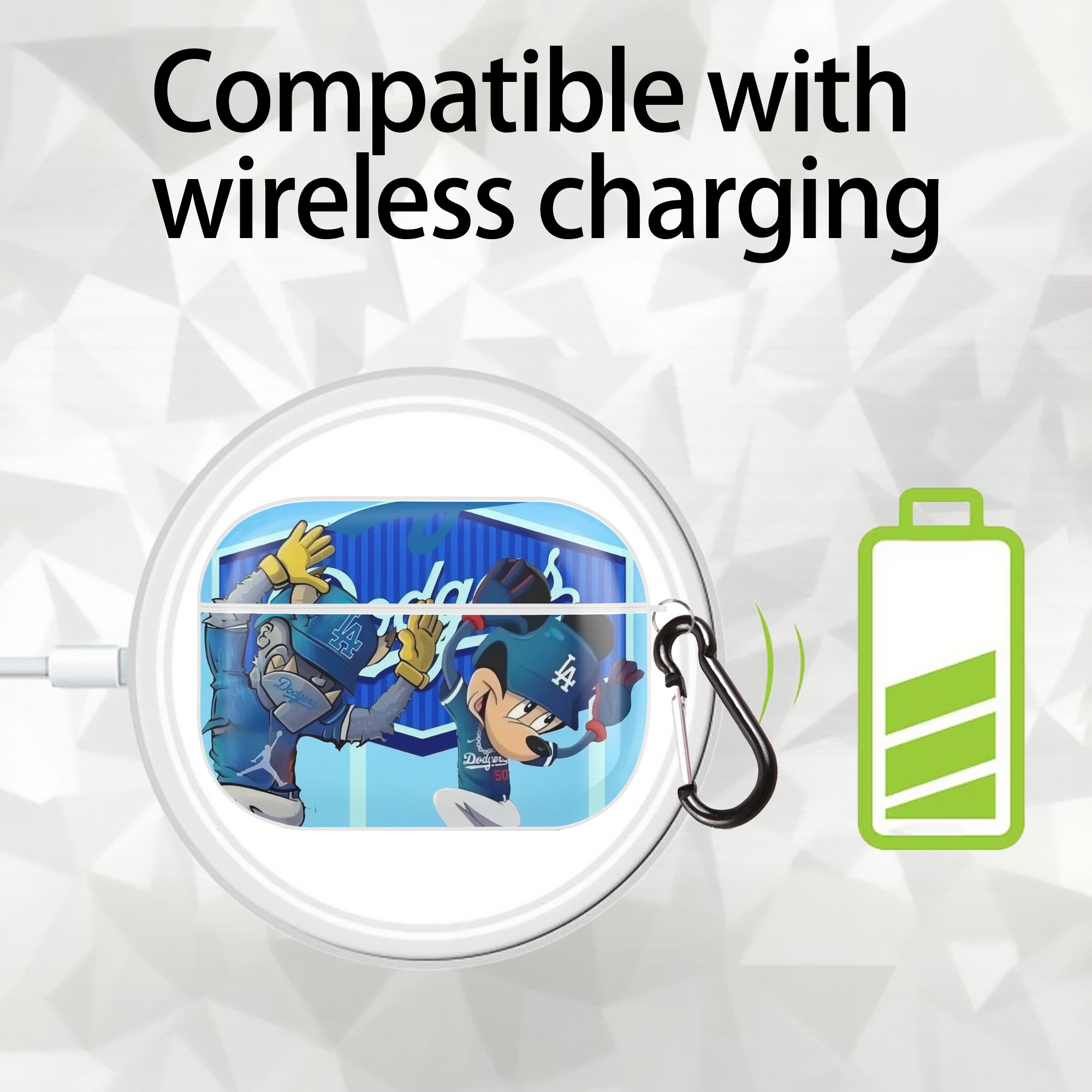  AirPods Pro Hard Case White With Keychain, Durable Flexible PC, Precise Cutouts, Anti-Fingerprint, Yellowing & Scratch Resistant, Full Protection, Washable