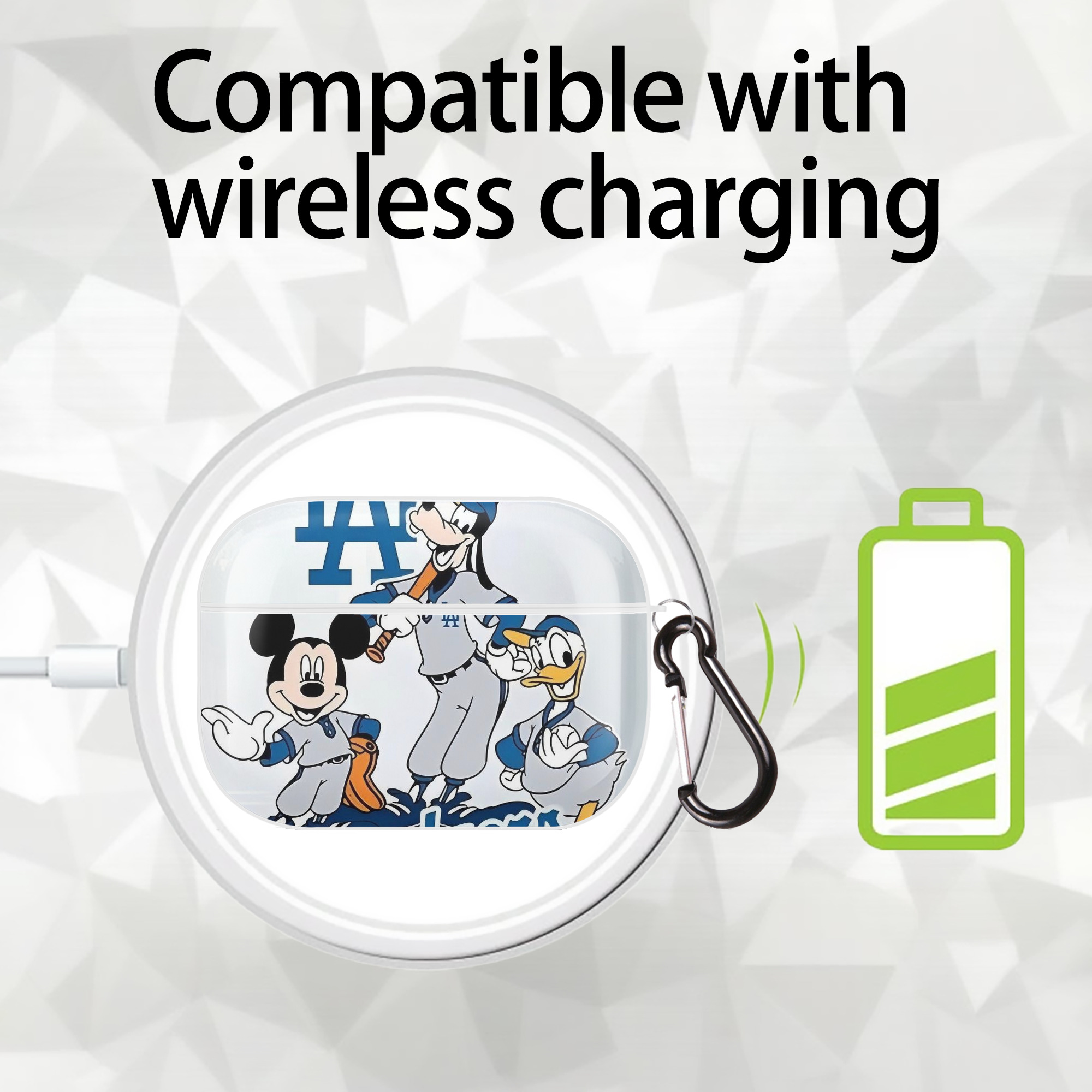  AirPods Pro Hard Case White With Keychain, Durable Flexible PC, Precise Cutouts, Anti-Fingerprint, Yellowing & Scratch Resistant, Full Protection, Washable