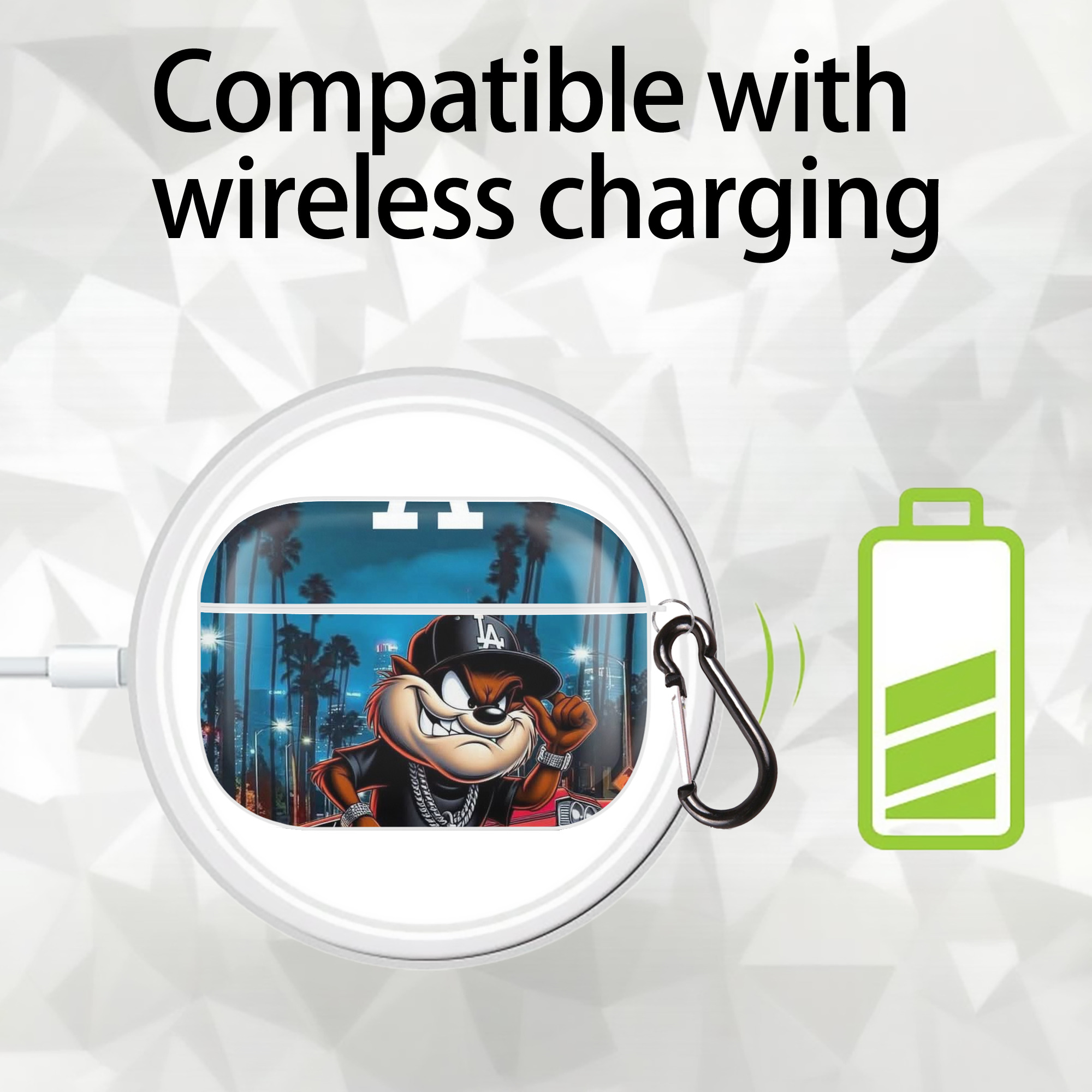  AirPods Pro Hard Case White With Keychain, Durable Flexible PC, Precise Cutouts, Anti-Fingerprint, Yellowing & Scratch Resistant, Full Protection, Washable