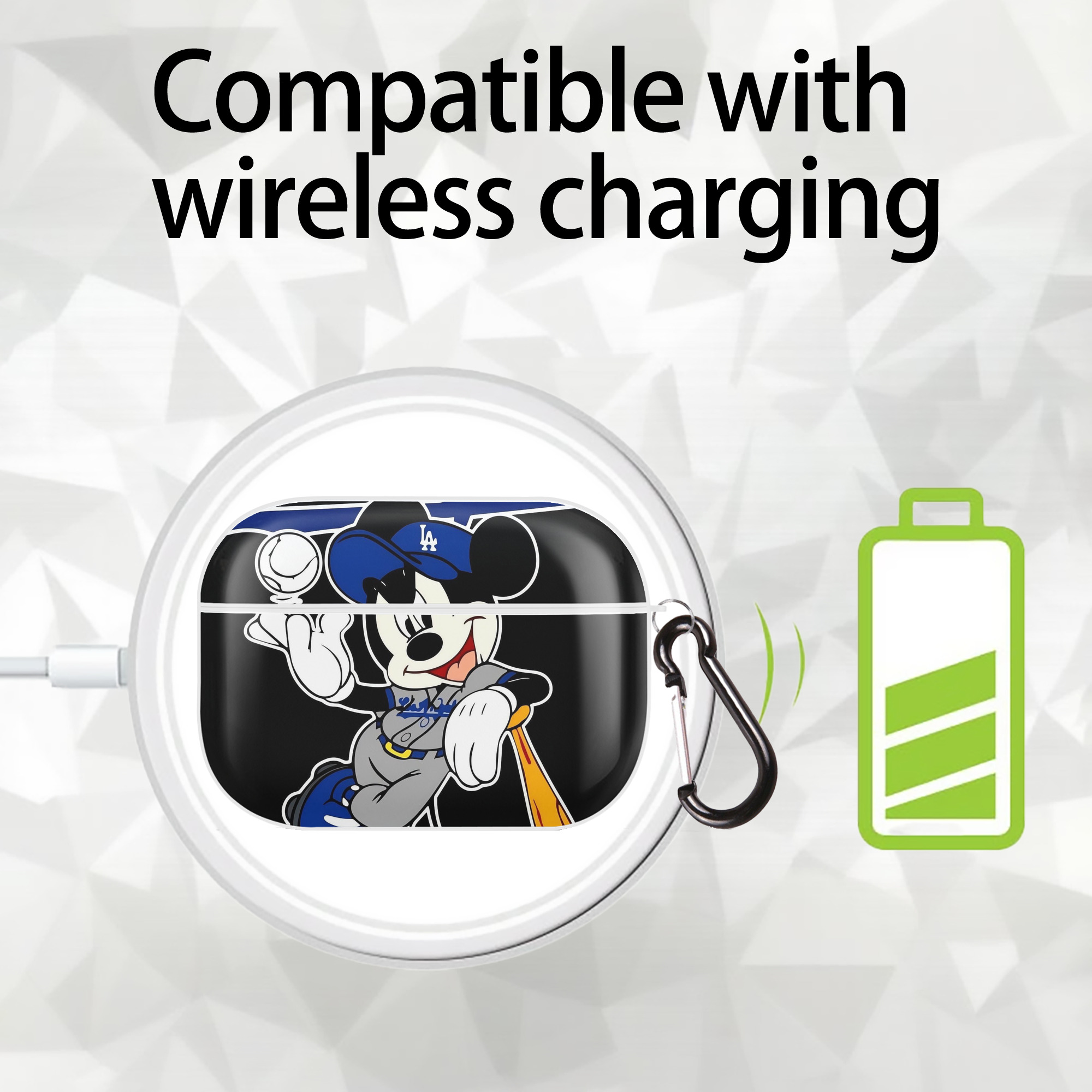  AirPods Pro Hard Case White With Keychain, Durable Flexible PC, Precise Cutouts, Anti-Fingerprint, Yellowing & Scratch Resistant, Full Protection, Washable