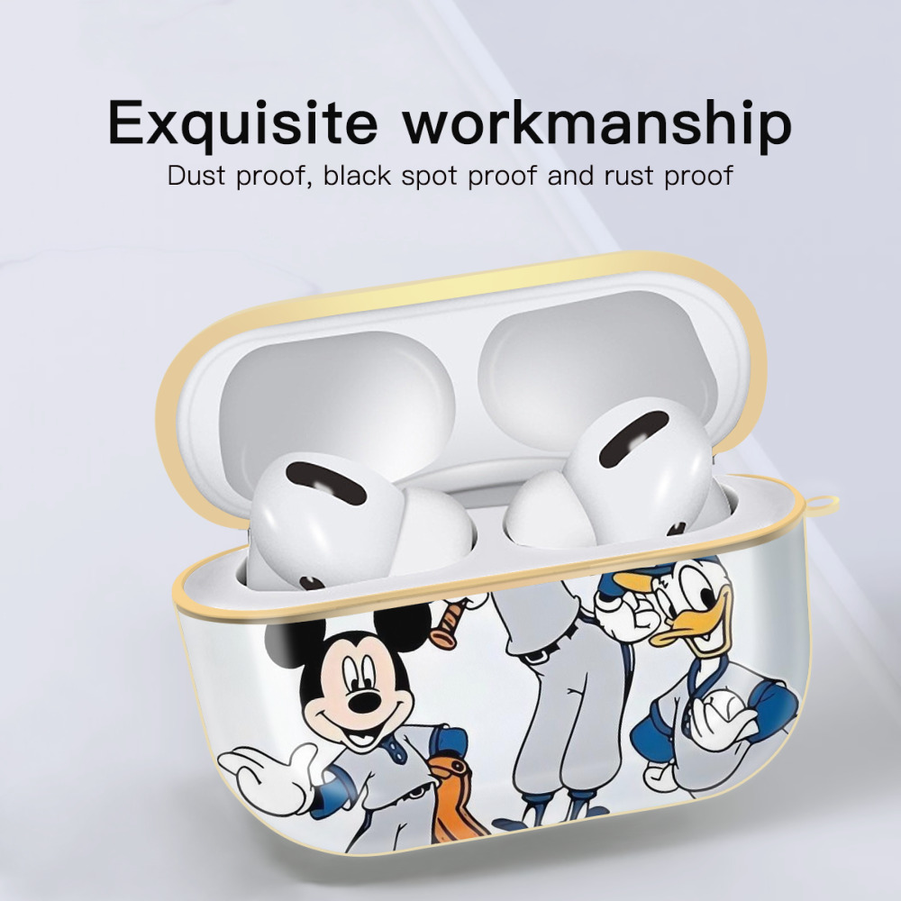  Luxury Gold AirPods Pro Case With Keychain, Flexible PC Material, Full Protection, Precise Cutouts, Anti-Fingerprint, Washable, Durable Design