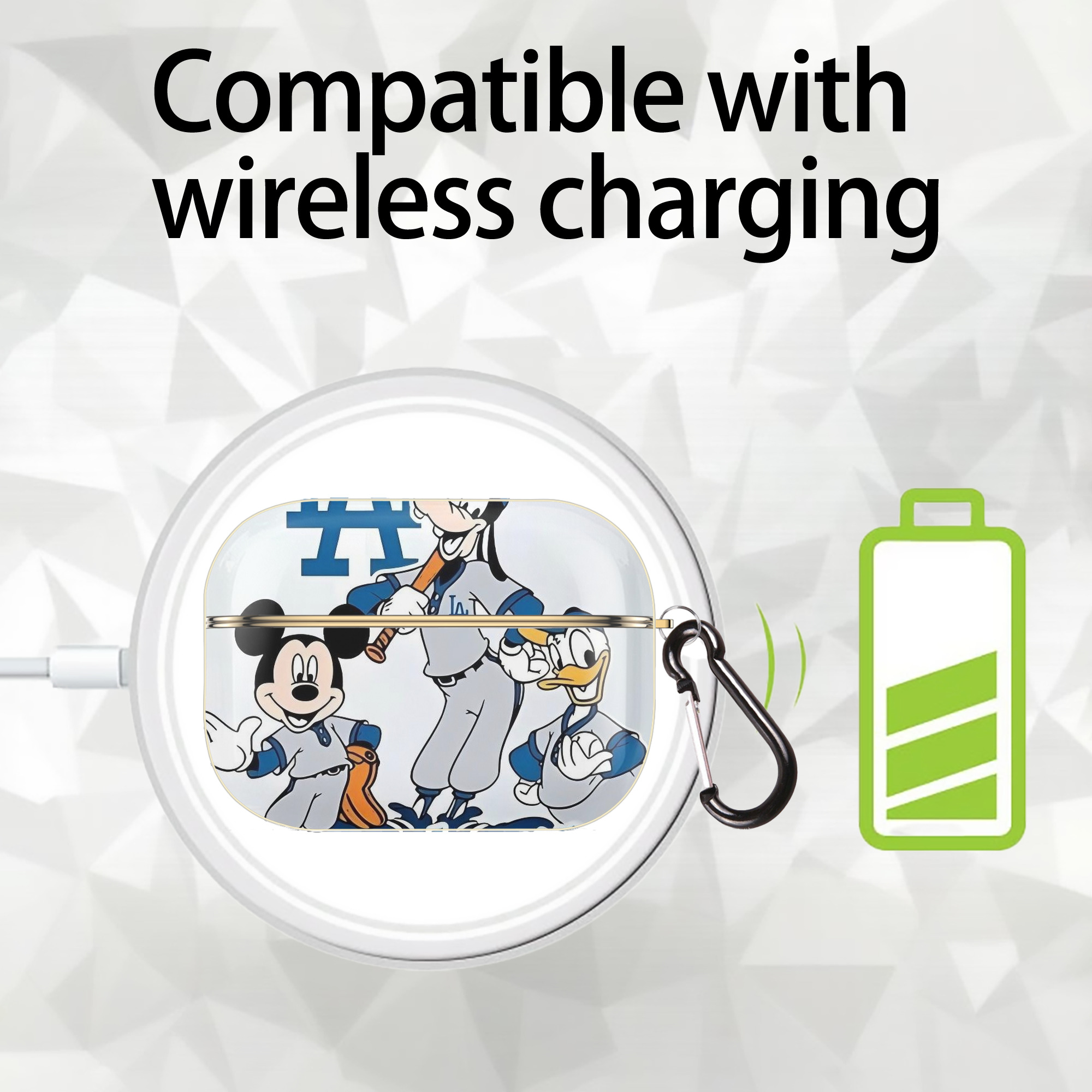  Luxury Gold AirPods Pro Case With Keychain, Flexible PC Material, Full Protection, Precise Cutouts, Anti-Fingerprint, Washable, Durable Design