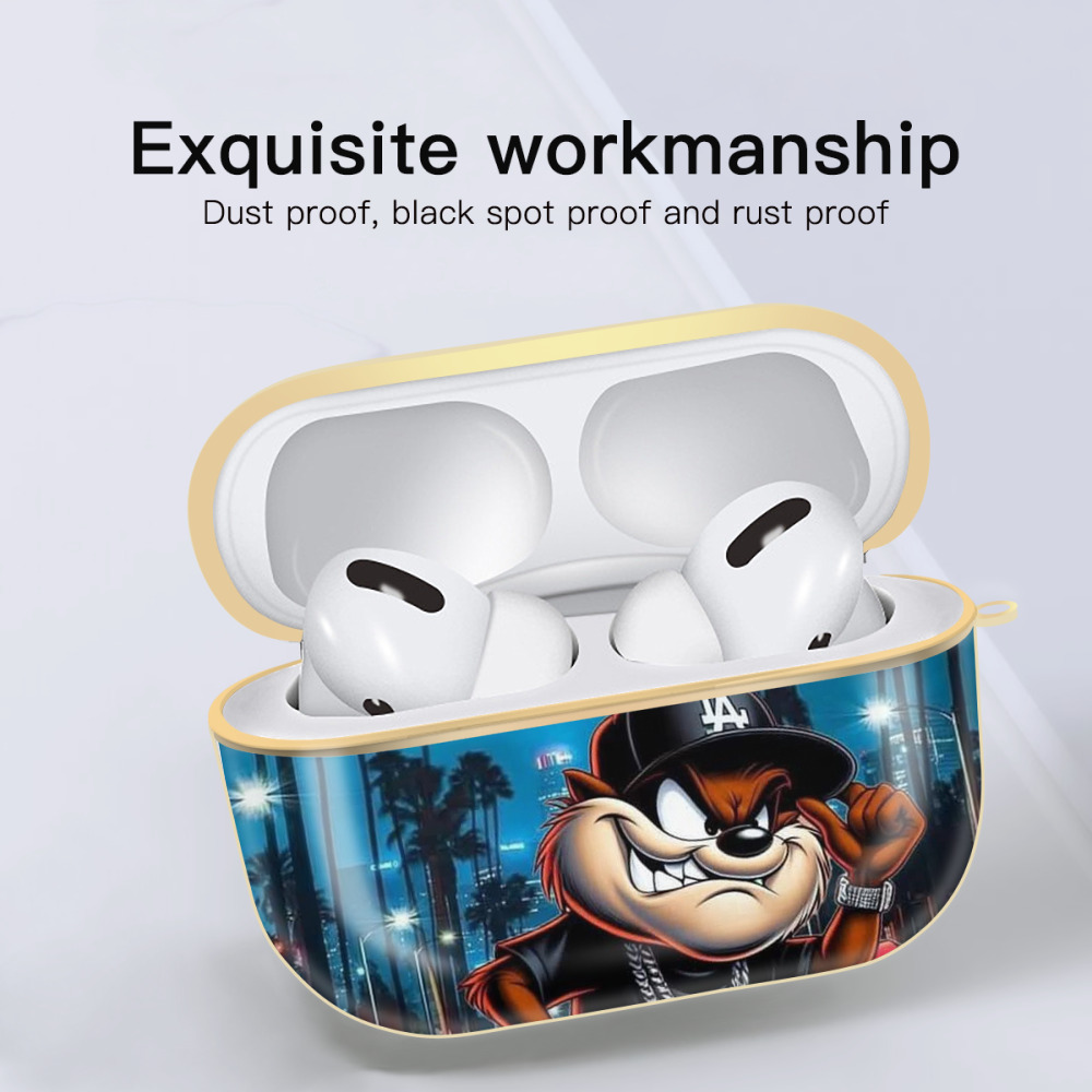  Luxury Gold AirPods Pro Case With Keychain, Flexible PC Material, Full Protection, Precise Cutouts, Anti-Fingerprint, Washable, Durable Design