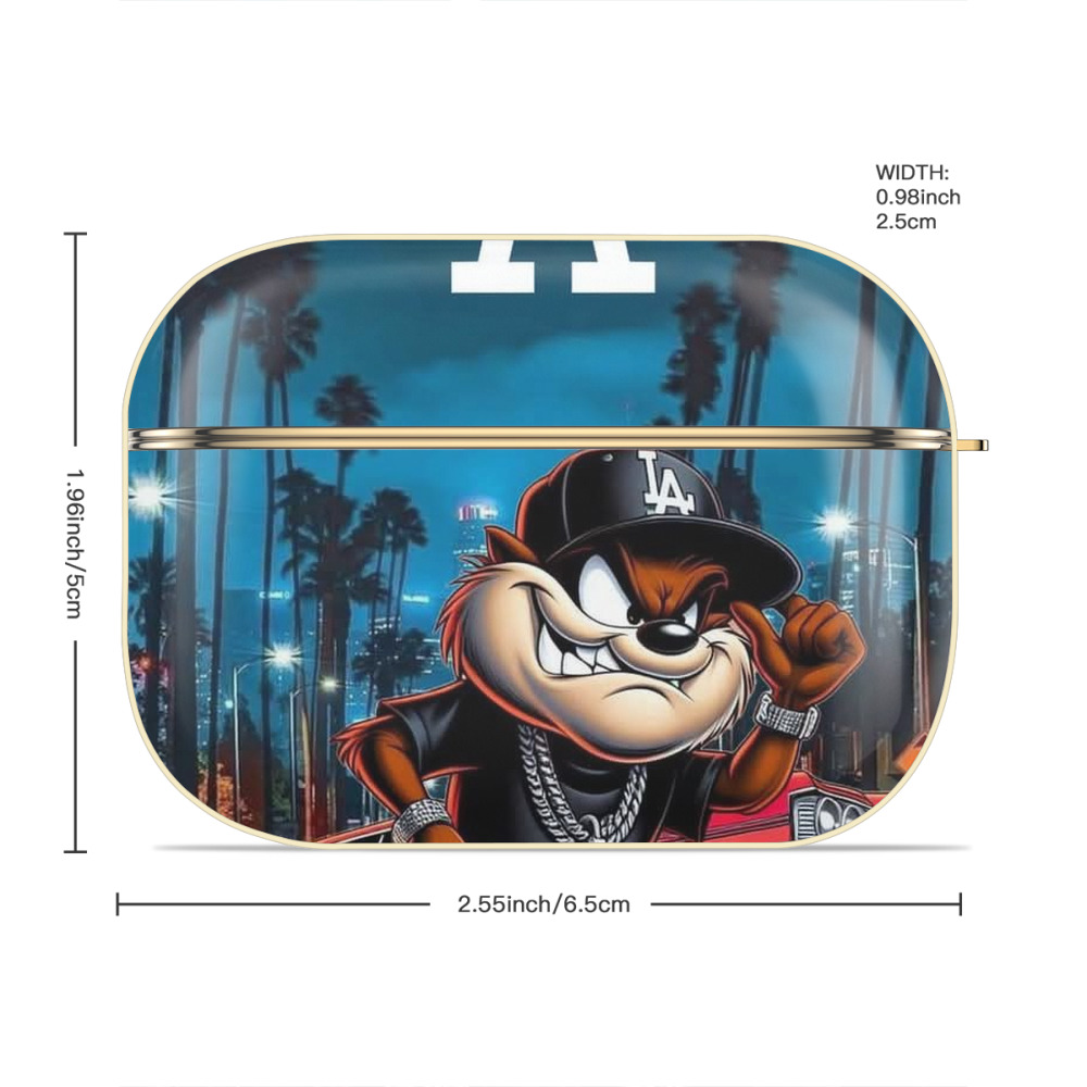  Luxury Gold AirPods Pro Case With Keychain, Flexible PC Material, Full Protection, Precise Cutouts, Anti-Fingerprint, Washable, Durable Design