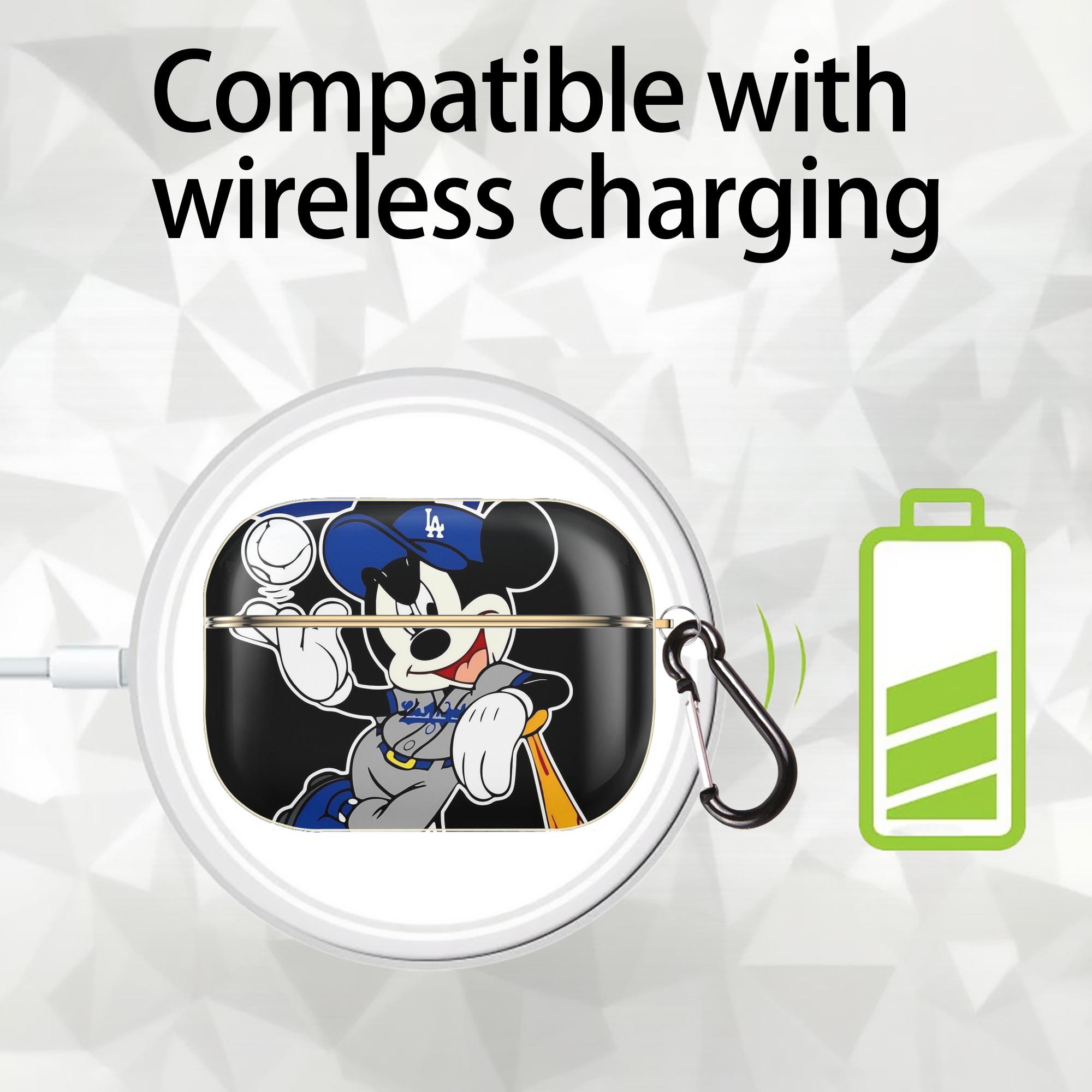  Luxury Gold AirPods Pro Case With Keychain, Flexible PC Material, Full Protection, Precise Cutouts, Anti-Fingerprint, Washable, Durable Design