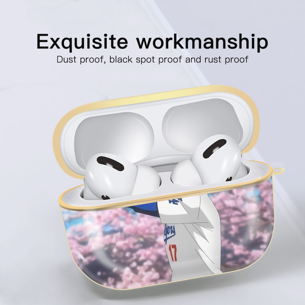  Luxury Gold AirPods Pro Case With Keychain, Flexible PC Material, Full Protection, Precise Cutouts, Anti-Fingerprint, Washable, Durable Design