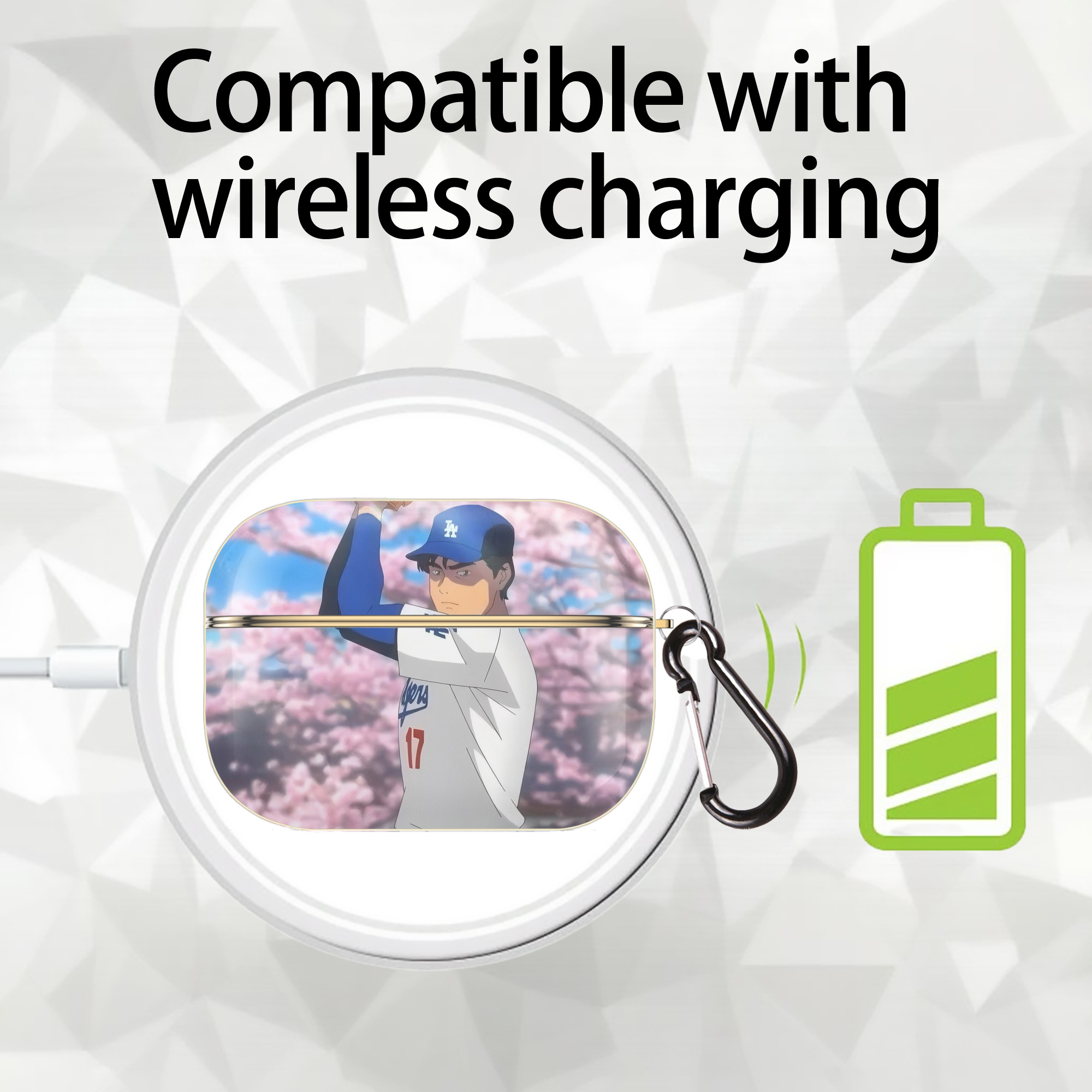  Luxury Gold AirPods Pro Case With Keychain, Flexible PC Material, Full Protection, Precise Cutouts, Anti-Fingerprint, Washable, Durable Design