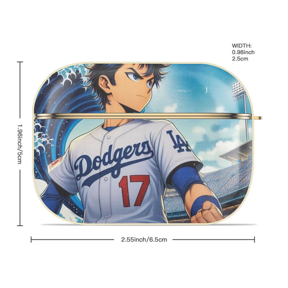  Luxury Gold AirPods Pro Case With Keychain, Flexible PC Material, Full Protection, Precise Cutouts, Anti-Fingerprint, Washable, Durable Design