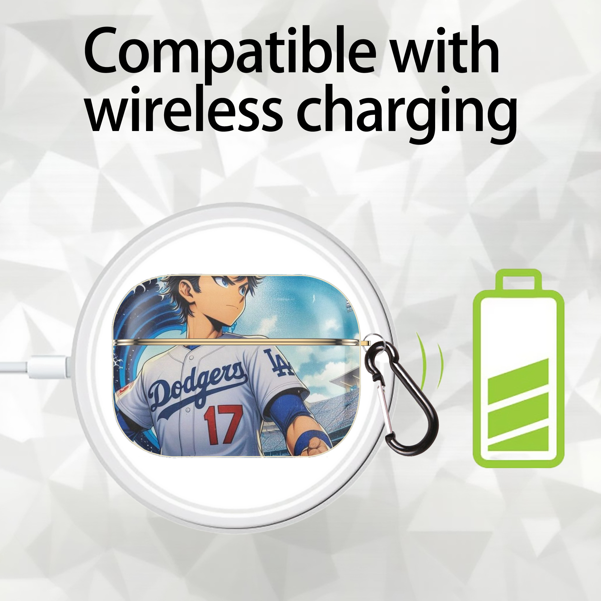  Luxury Gold AirPods Pro Case With Keychain, Flexible PC Material, Full Protection, Precise Cutouts, Anti-Fingerprint, Washable, Durable Design