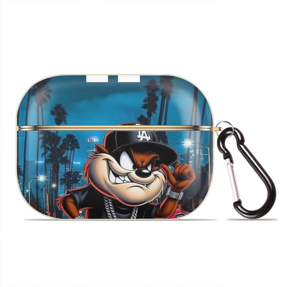  Luxury Gold AirPods Pro Case With Keychain, Flexible PC Material, Full Protection, Precise Cutouts, Anti-Fingerprint, Washable, Durable Design