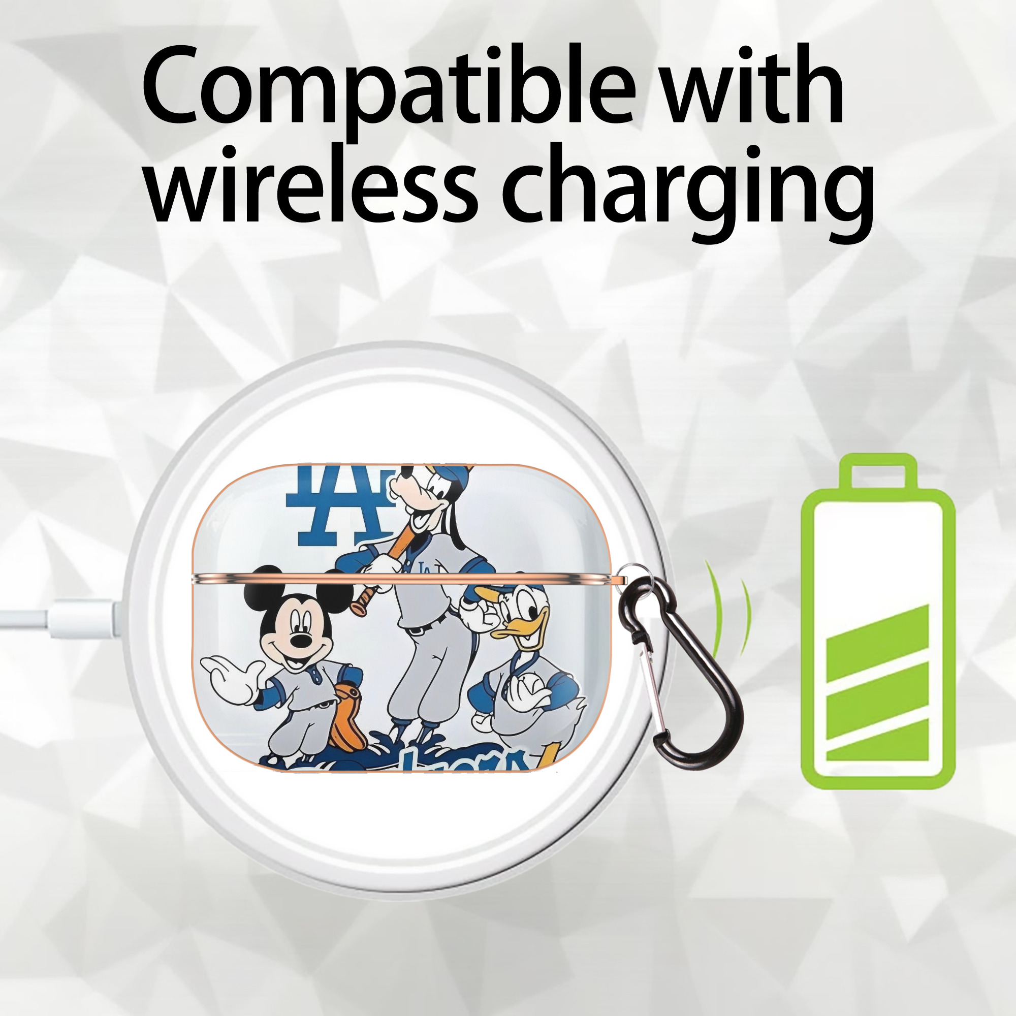  AirPods Pro Protective Case Rose Gold, Flexible PC Material, Precise Fit, Anti-Slip Cover, Full Protection, Fingerprint Resistant, Washable With Keychain