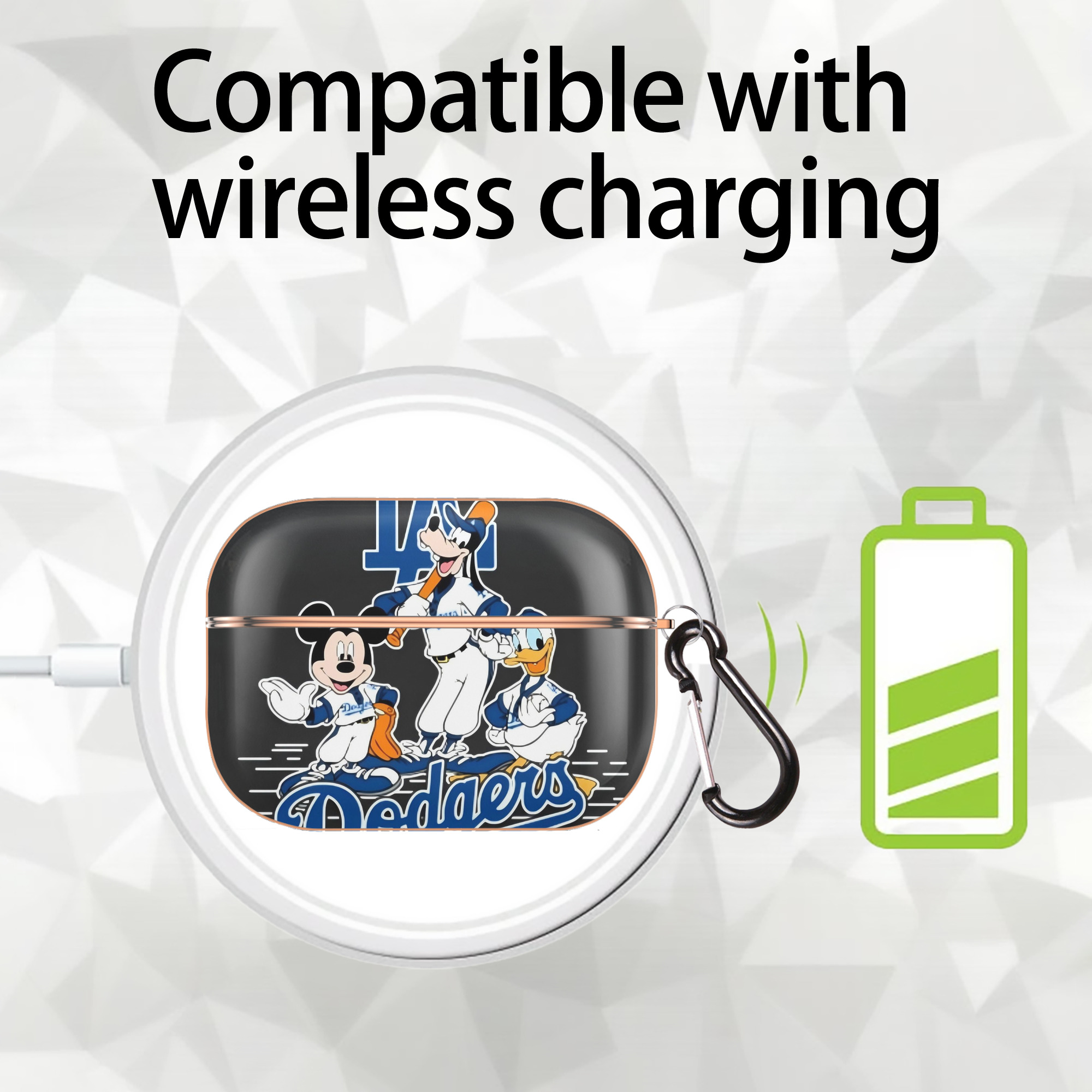  AirPods Pro Protective Case Rose Gold, Flexible PC Material, Precise Fit, Anti-Slip Cover, Full Protection, Fingerprint Resistant, Washable With Keychain