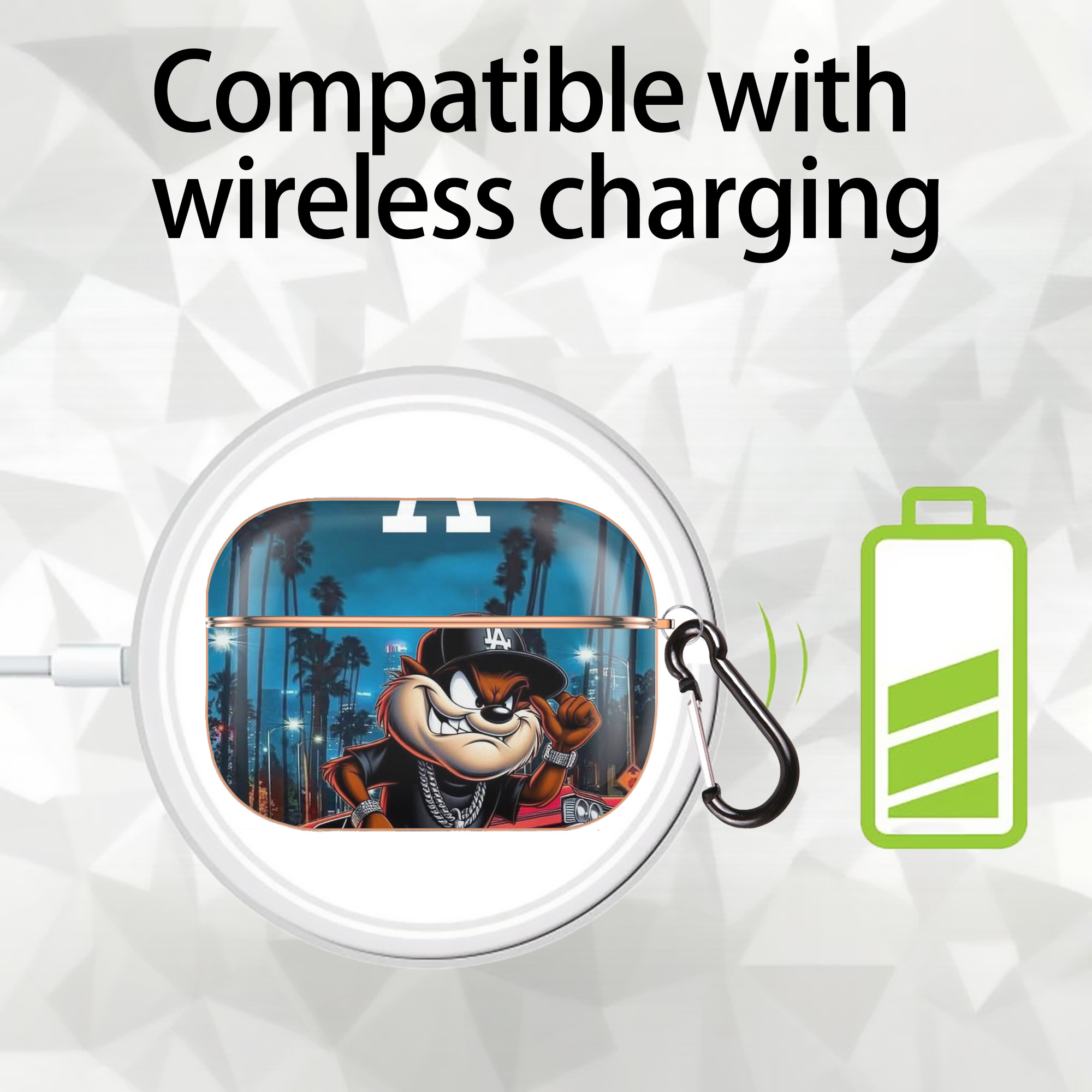  AirPods Pro Protective Case Rose Gold, Flexible PC Material, Precise Fit, Anti-Slip Cover, Full Protection, Fingerprint Resistant, Washable With Keychain