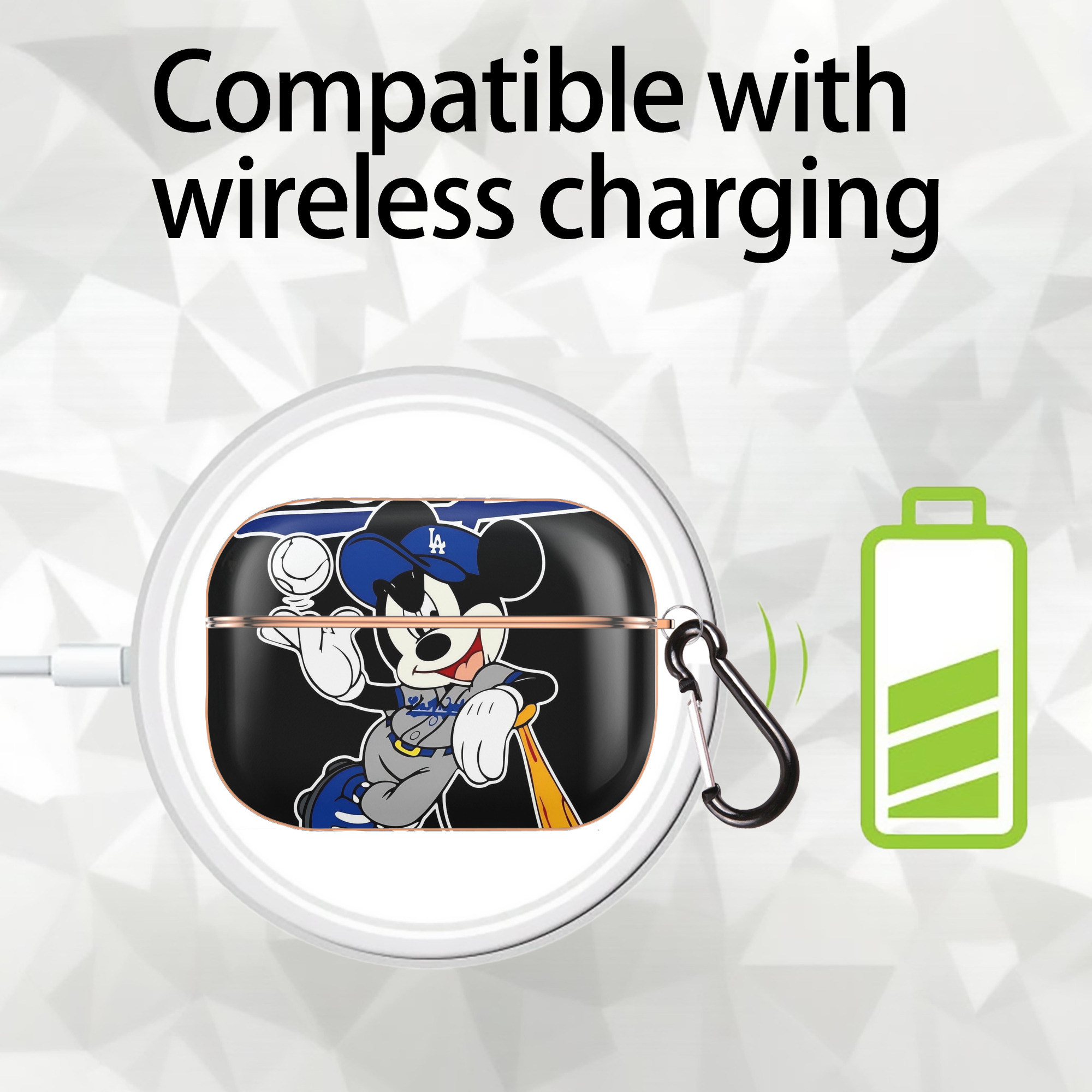  AirPods Pro Protective Case Rose Gold, Flexible PC Material, Precise Fit, Anti-Slip Cover, Full Protection, Fingerprint Resistant, Washable With Keychain