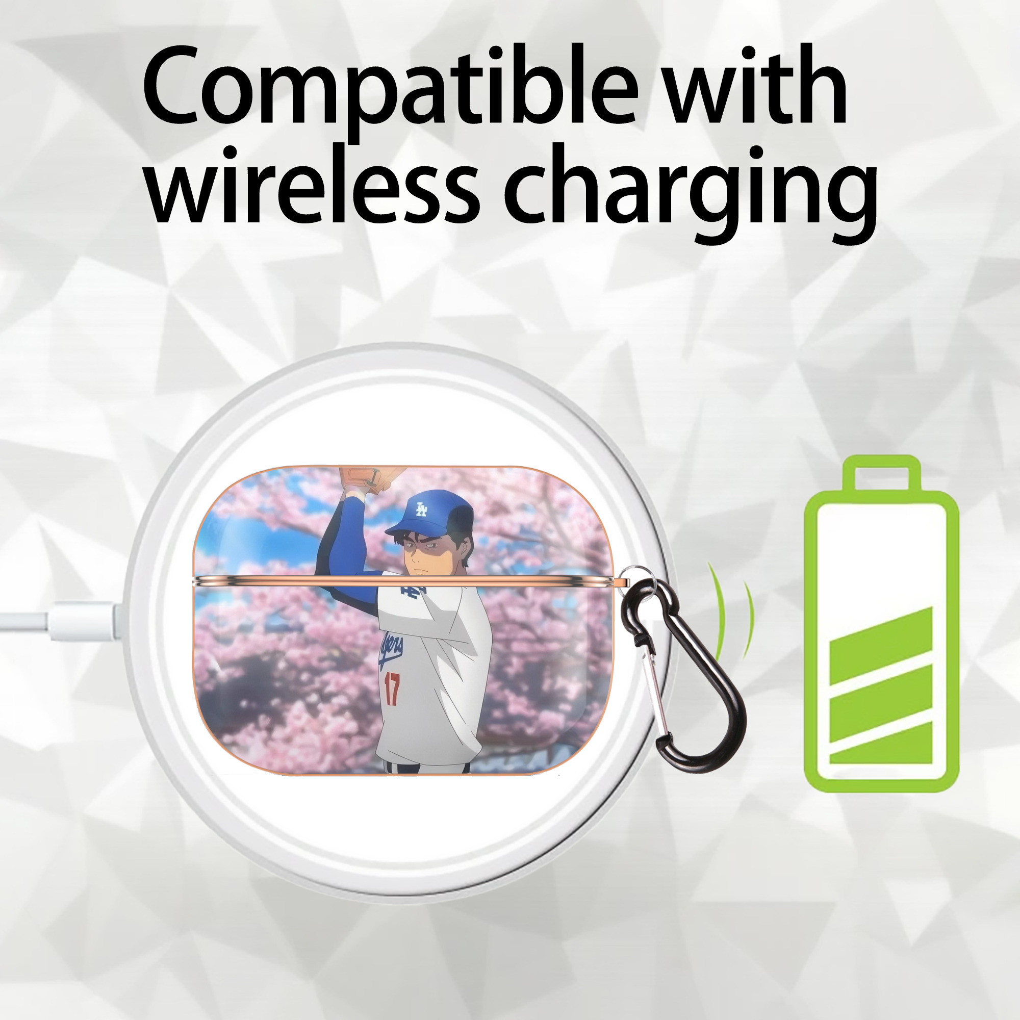  AirPods Pro Protective Case Rose Gold, Flexible PC Material, Precise Fit, Anti-Slip Cover, Full Protection, Fingerprint Resistant, Washable With Keychain