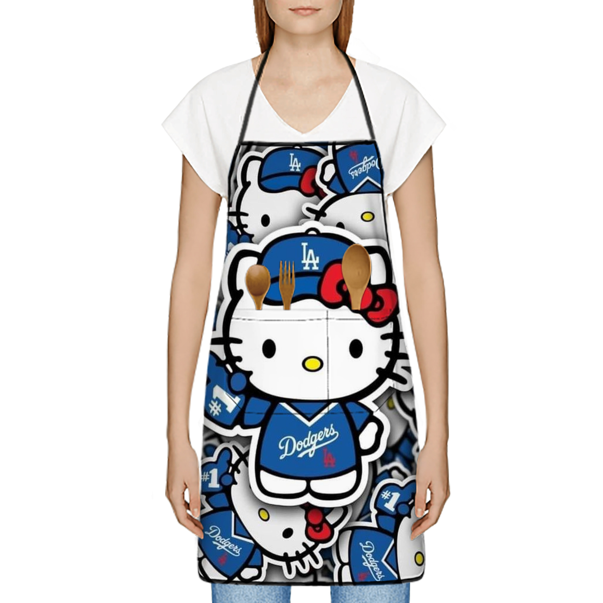  Stain-Resistant Polyester Apron With Pocket – Full Print, Waterproof, Anti-Wrinkle, Anti-Pilling – Ideal For Kitchen, BBQ, Restaurant, Salon & More