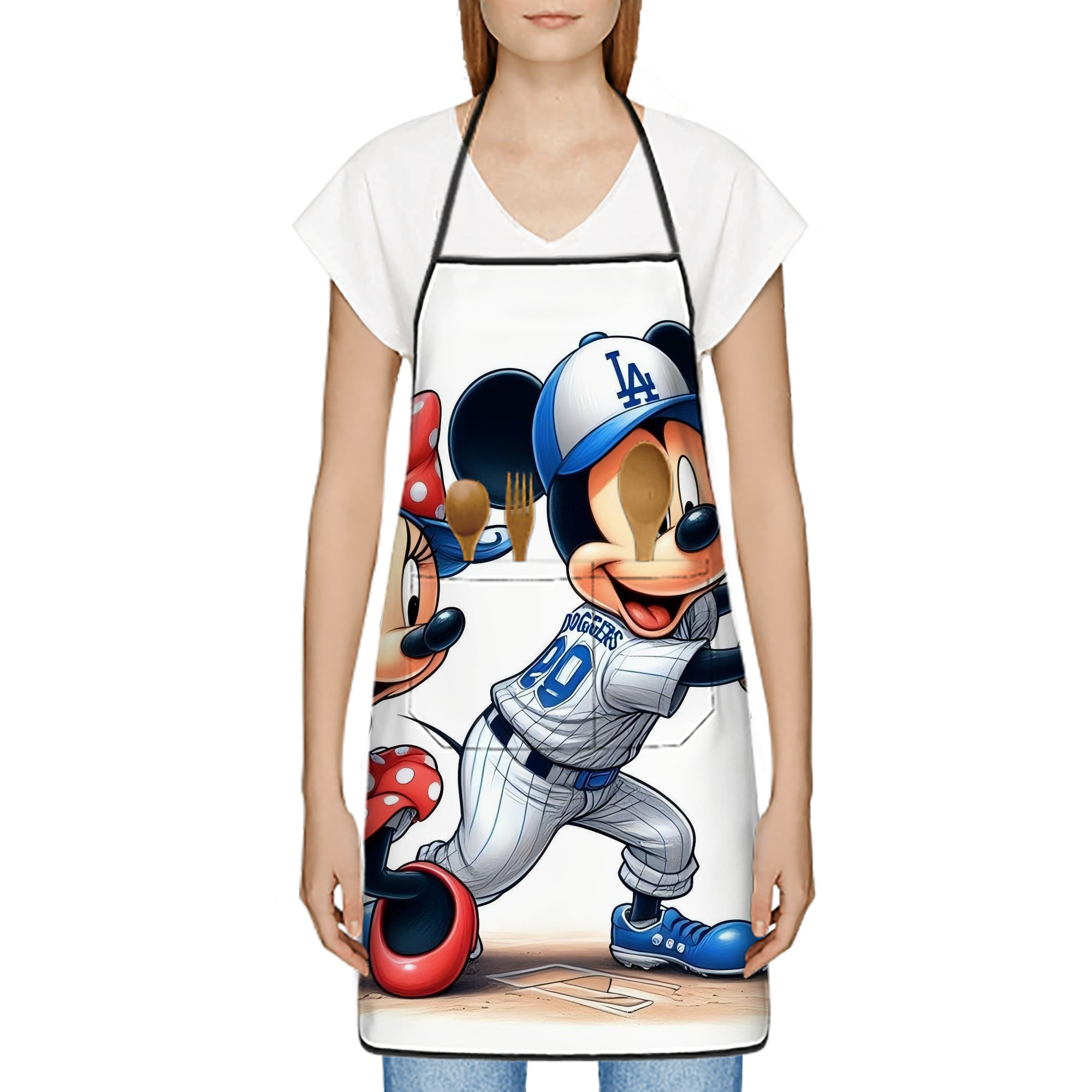  Stain-Resistant Polyester Apron With Pocket – Full Print, Waterproof, Anti-Wrinkle, Anti-Pilling – Ideal For Kitchen, BBQ, Restaurant, Salon & More