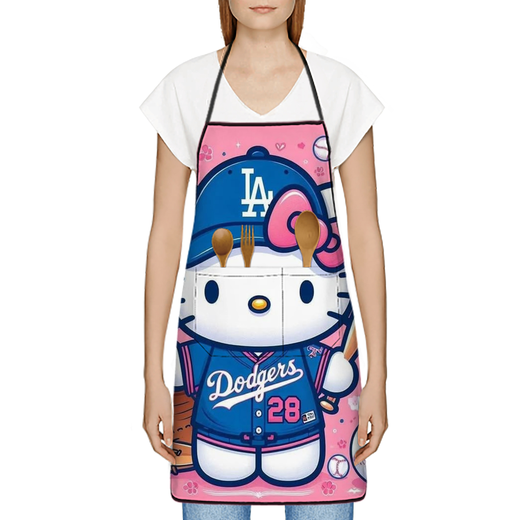  Stain-Resistant Polyester Apron With Pocket – Full Print, Waterproof, Anti-Wrinkle, Anti-Pilling – Ideal For Kitchen, BBQ, Restaurant, Salon & More