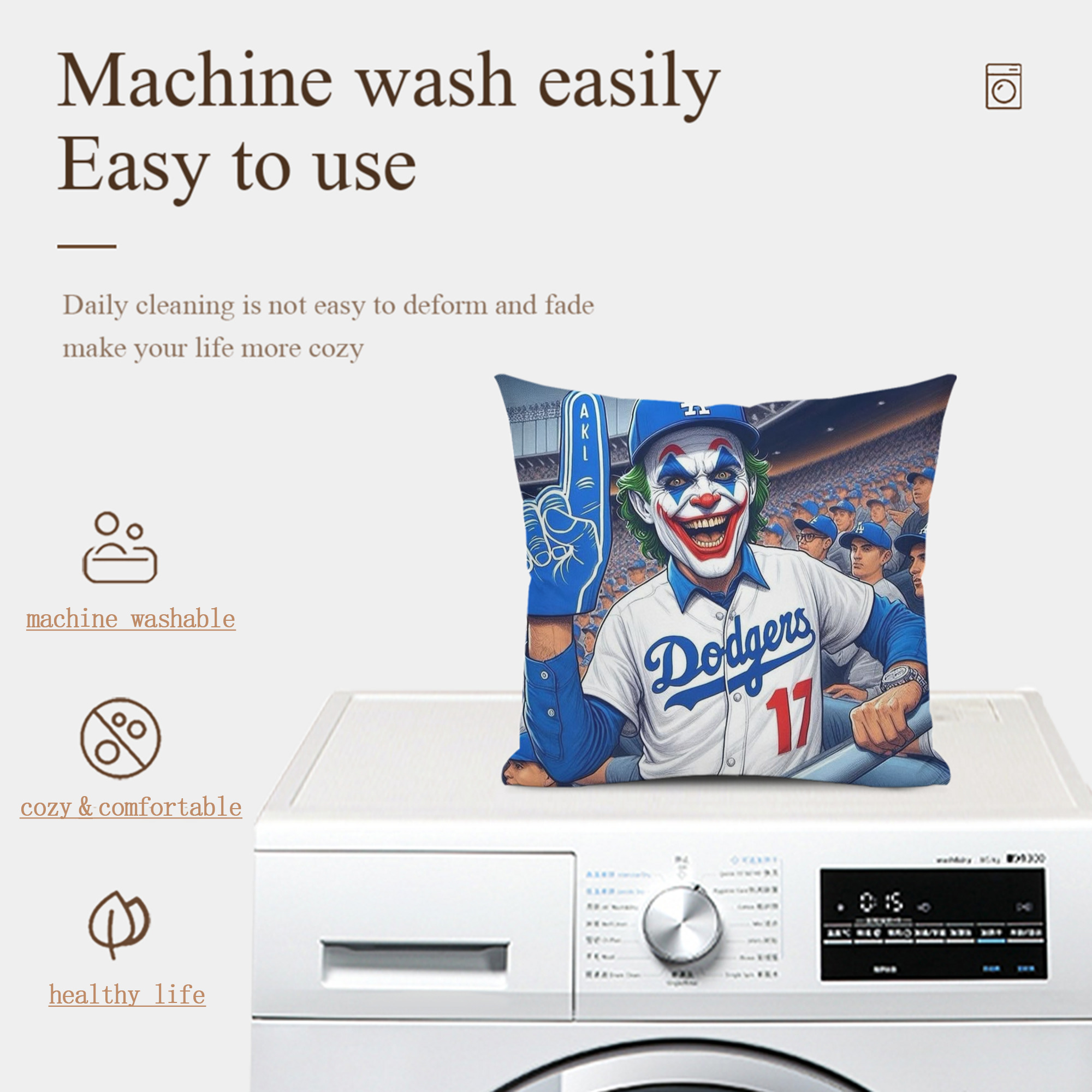  Soft Polyester Pillow Cover With Insert – Double-Sided Design, Invisible Zipper, Durable & Breathable – Easy Care Cushion Set