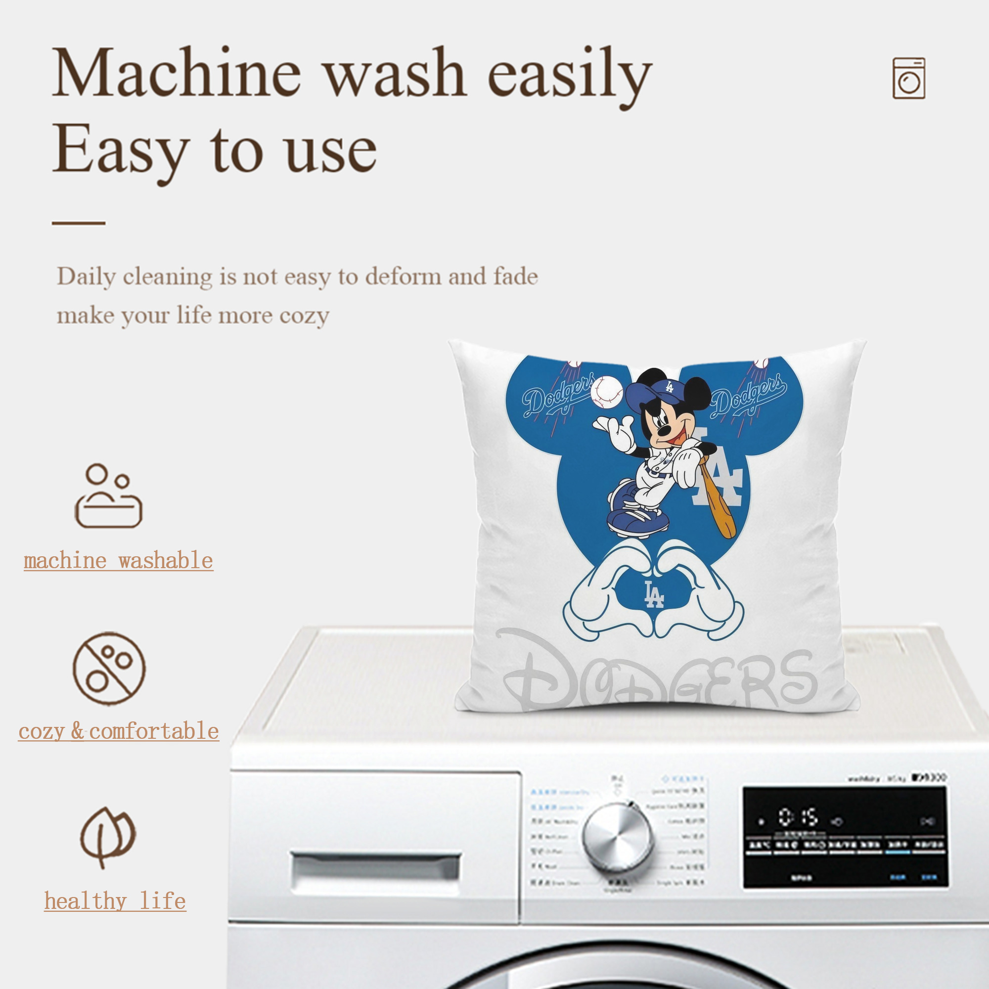  Soft Polyester Pillow Cover With Insert – Double-Sided Design, Invisible Zipper, Durable & Breathable – Easy Care Cushion Set