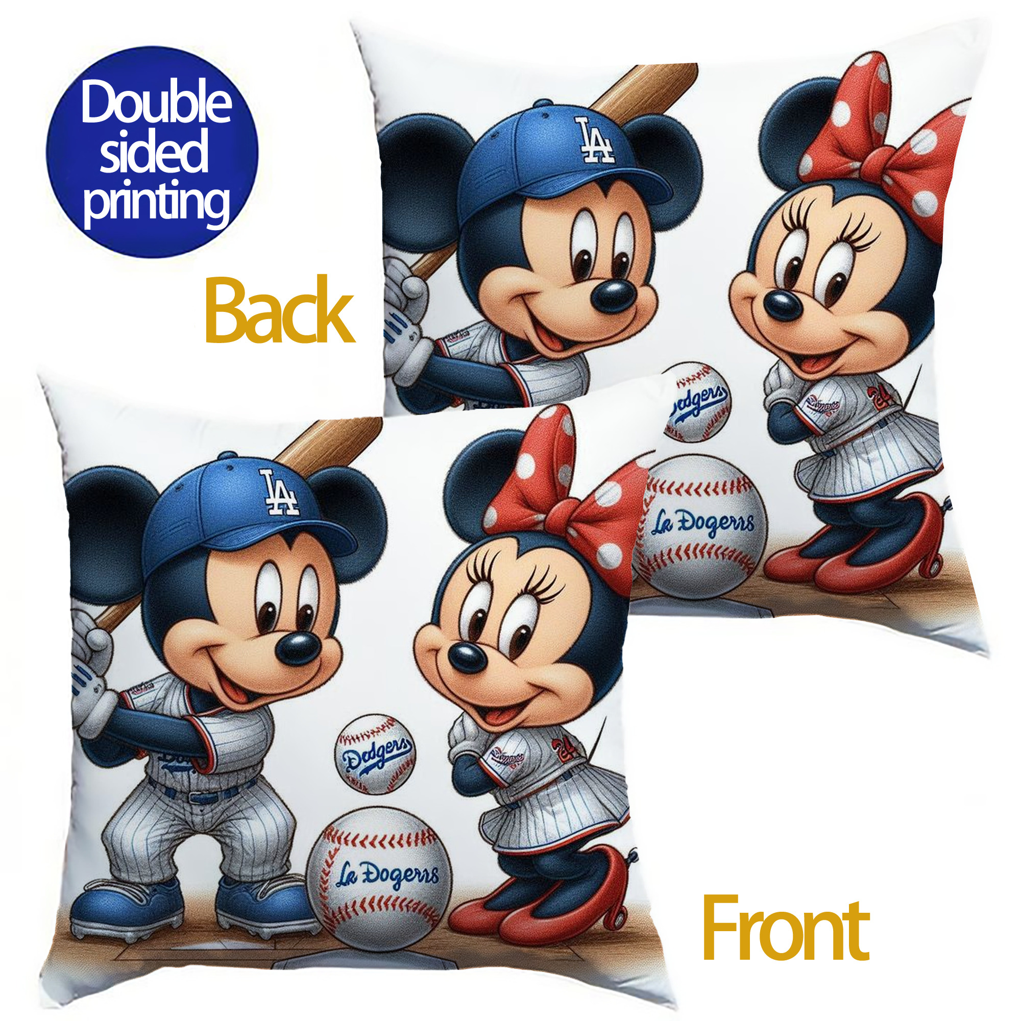  Soft Polyester Pillow Cover With Insert – Double-Sided Design, Invisible Zipper, Durable & Breathable – Easy Care Cushion Set