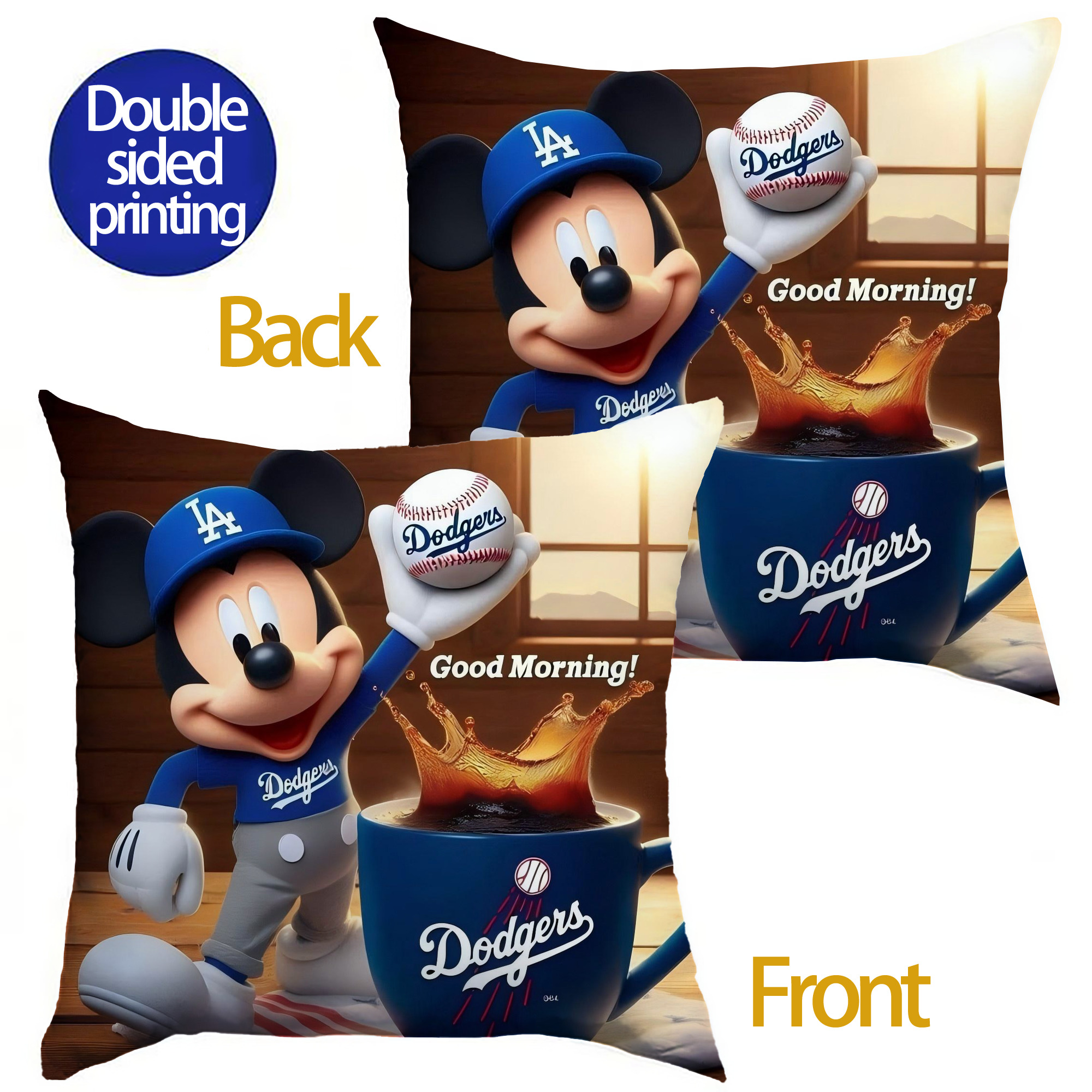  Soft Polyester Pillow Cover With Insert – Double-Sided Design, Invisible Zipper, Durable & Breathable – Easy Care Cushion Set