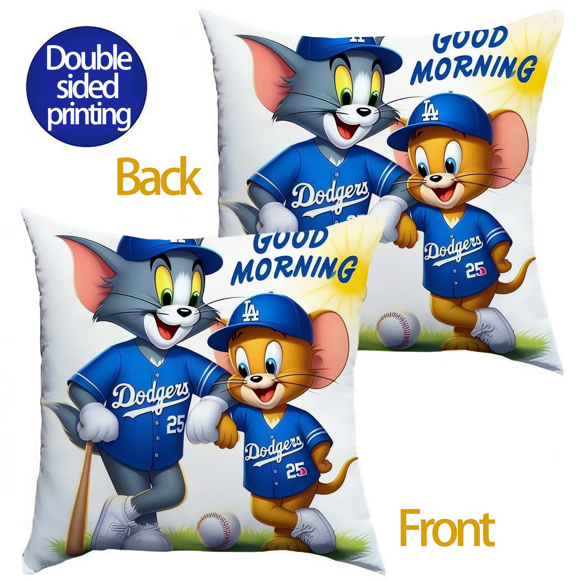  Soft Polyester Pillow Cover With Insert – Double-Sided Design, Invisible Zipper, Durable & Breathable – Easy Care Cushion Set