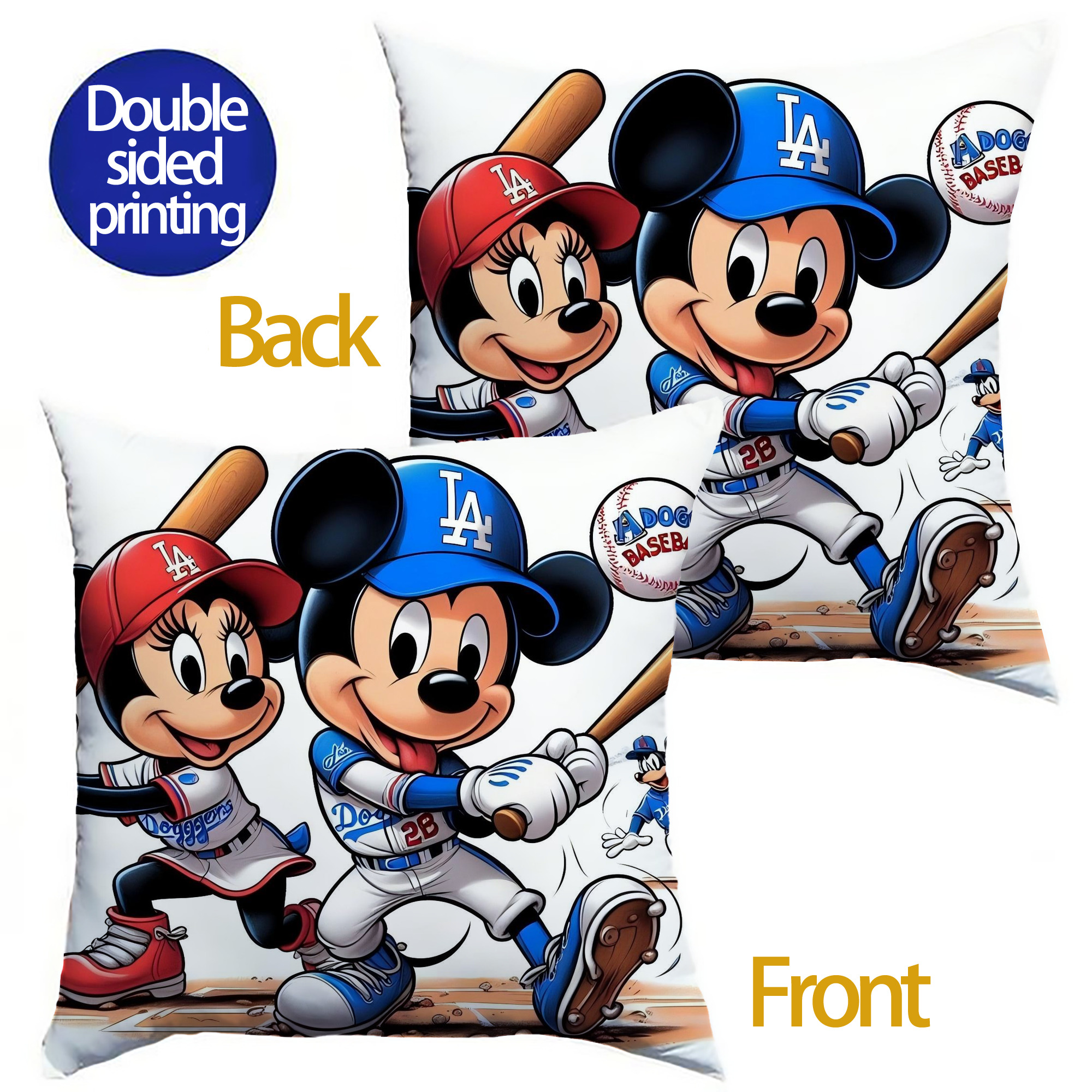  Soft Polyester Pillow Cover With Insert – Double-Sided Design, Invisible Zipper, Durable & Breathable – Easy Care Cushion Set