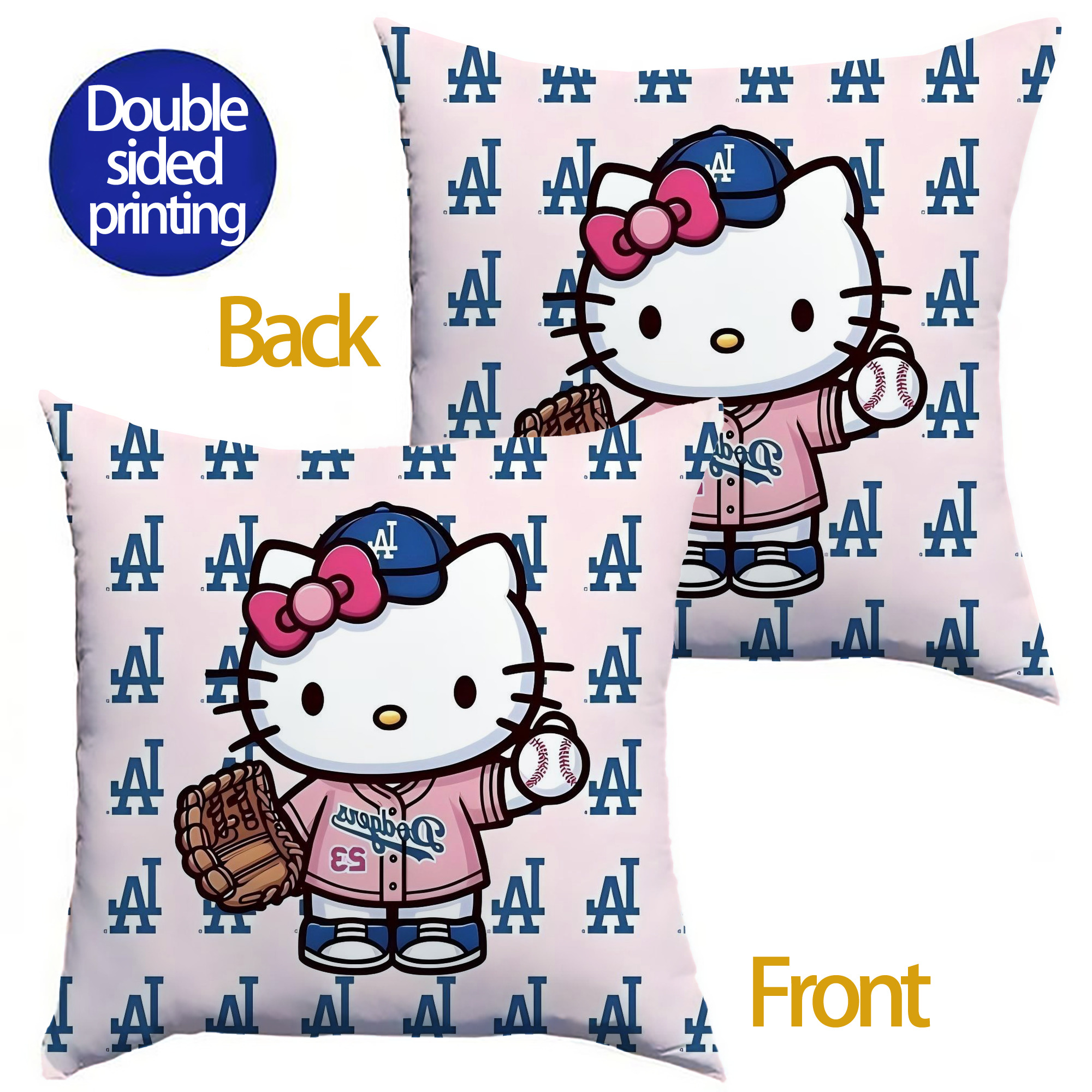  Soft Polyester Pillow Cover With Insert – Double-Sided Design, Invisible Zipper, Durable & Breathable – Easy Care Cushion Set