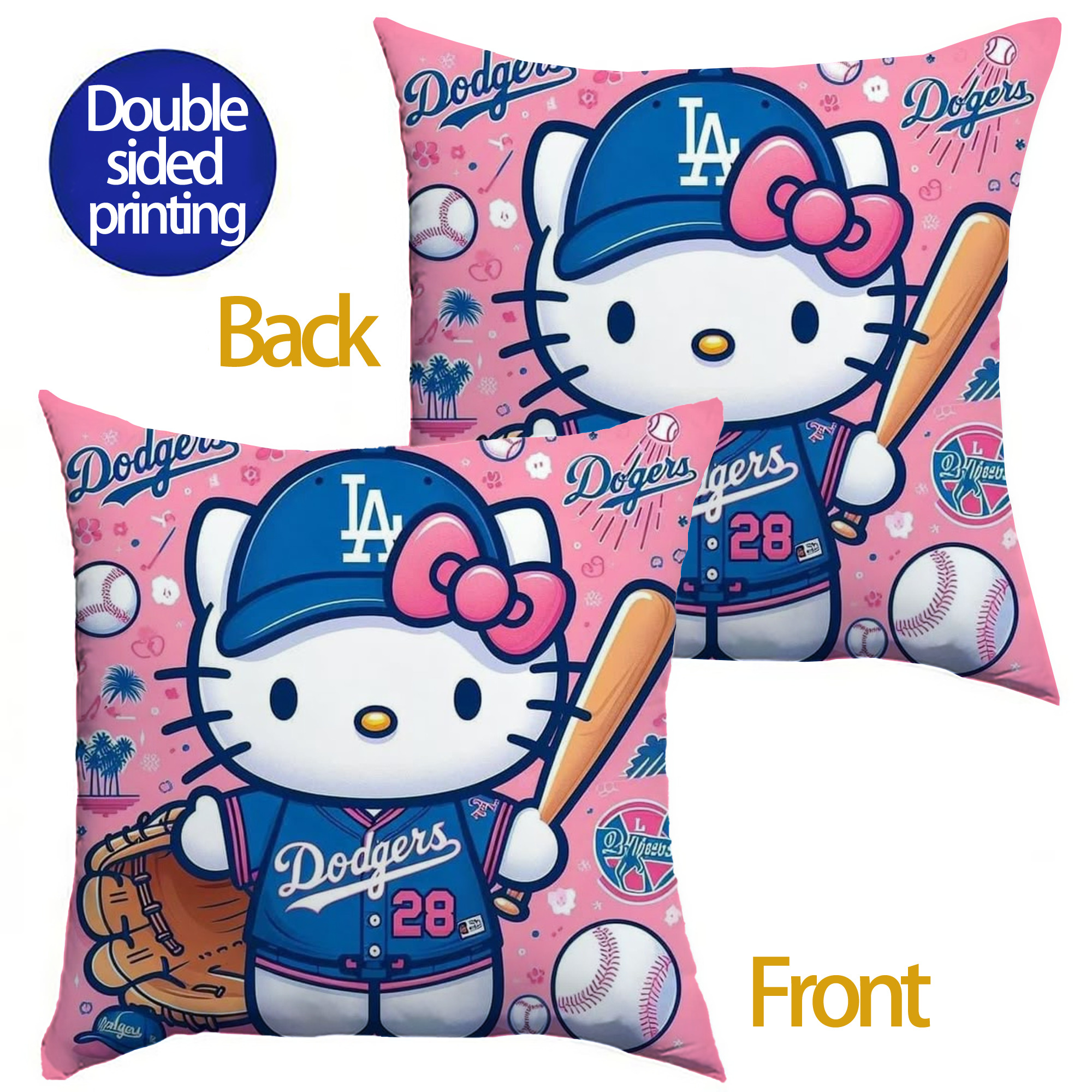  Soft Polyester Pillow Cover With Insert – Double-Sided Design, Invisible Zipper, Durable & Breathable – Easy Care Cushion Set