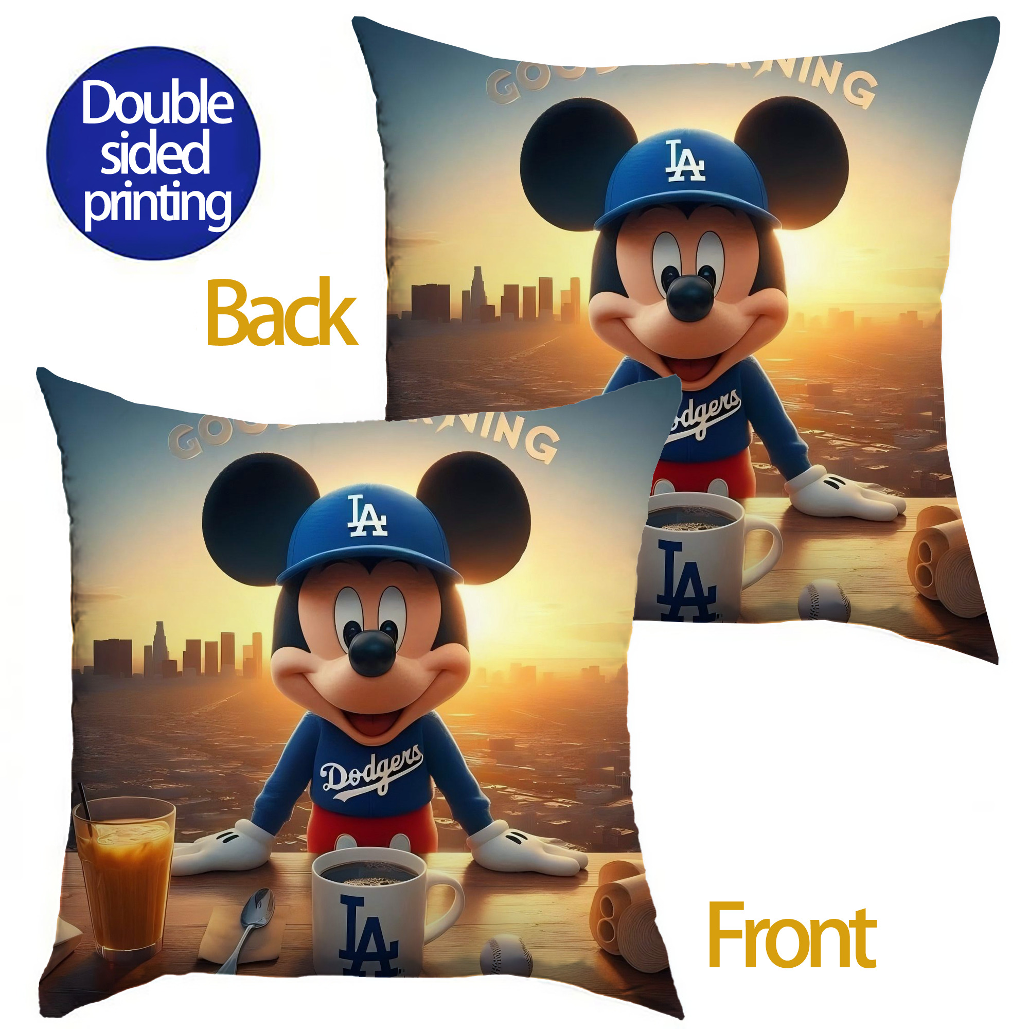  Soft Polyester Pillow Cover With Insert – Double-Sided Design, Invisible Zipper, Durable & Breathable – Easy Care Cushion Set