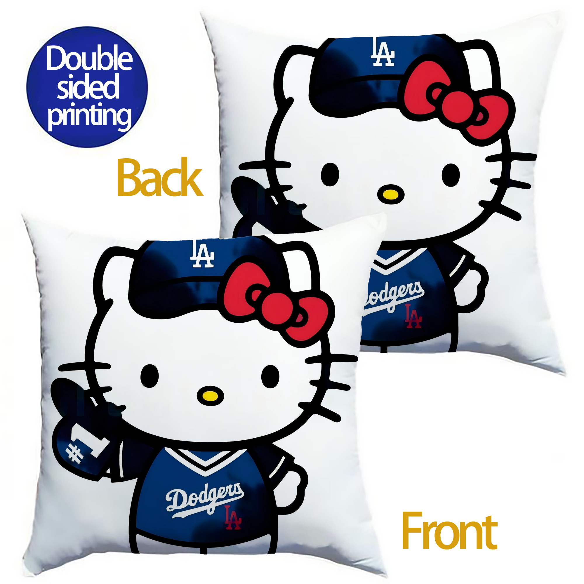  Soft Polyester Pillow Cover With Insert – Double-Sided Design, Invisible Zipper, Durable & Breathable – Easy Care Cushion Set