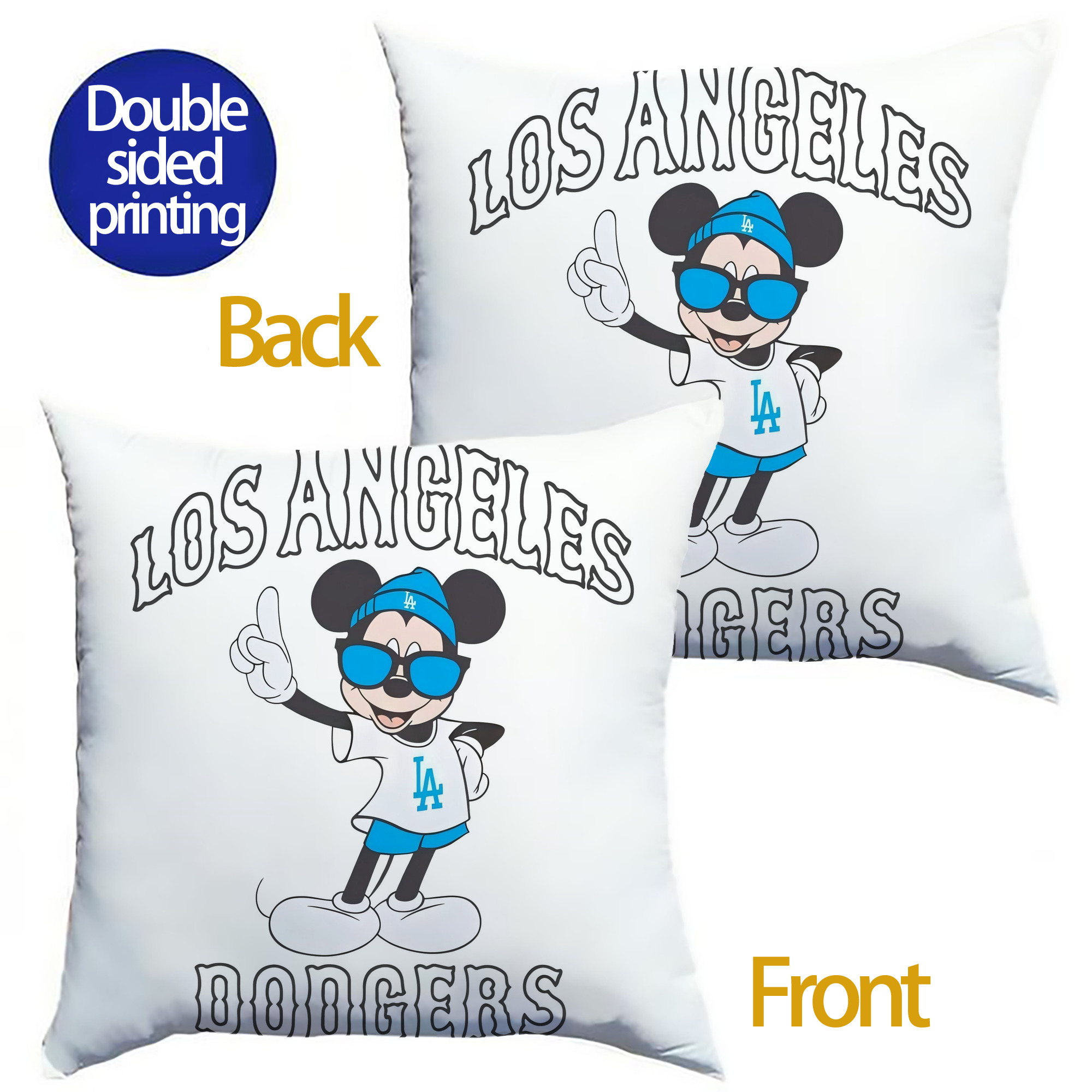  Soft Polyester Pillow Cover With Insert – Double-Sided Design, Invisible Zipper, Durable & Breathable – Easy Care Cushion Set