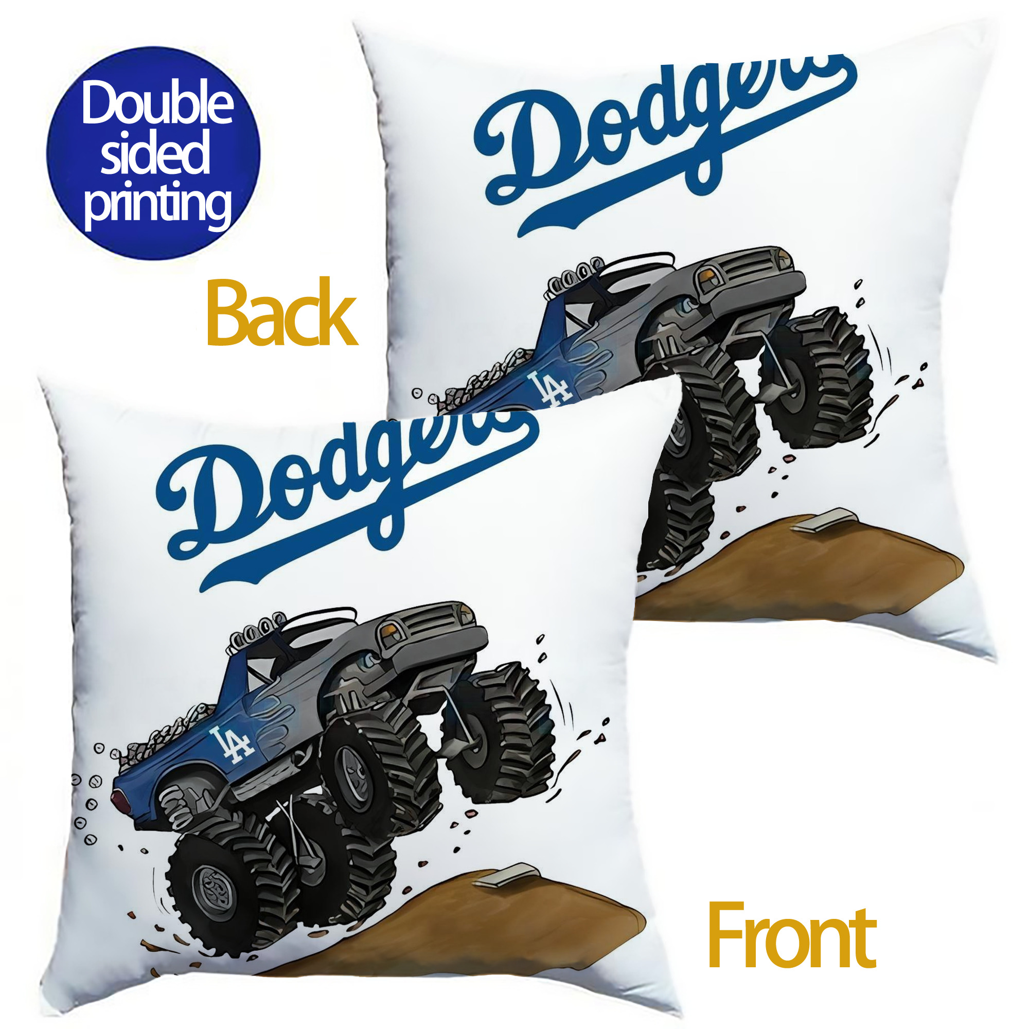  Soft Polyester Pillow Cover With Insert – Double-Sided Design, Invisible Zipper, Durable & Breathable – Easy Care Cushion Set