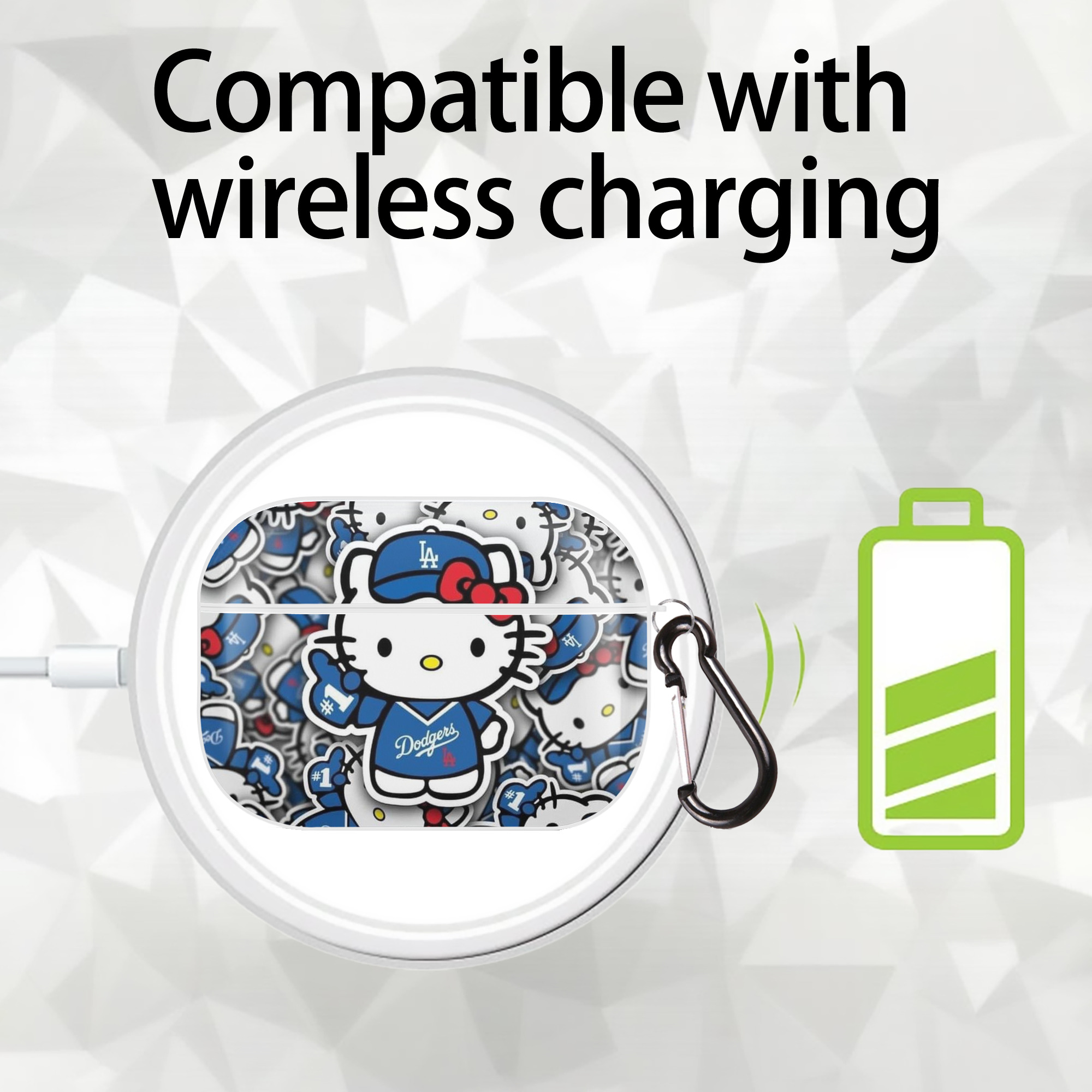  AirPods Pro Hard Case White With Keychain, Durable Flexible PC, Precise Cutouts, Anti-Fingerprint, Yellowing & Scratch Resistant, Full Protection, Washable