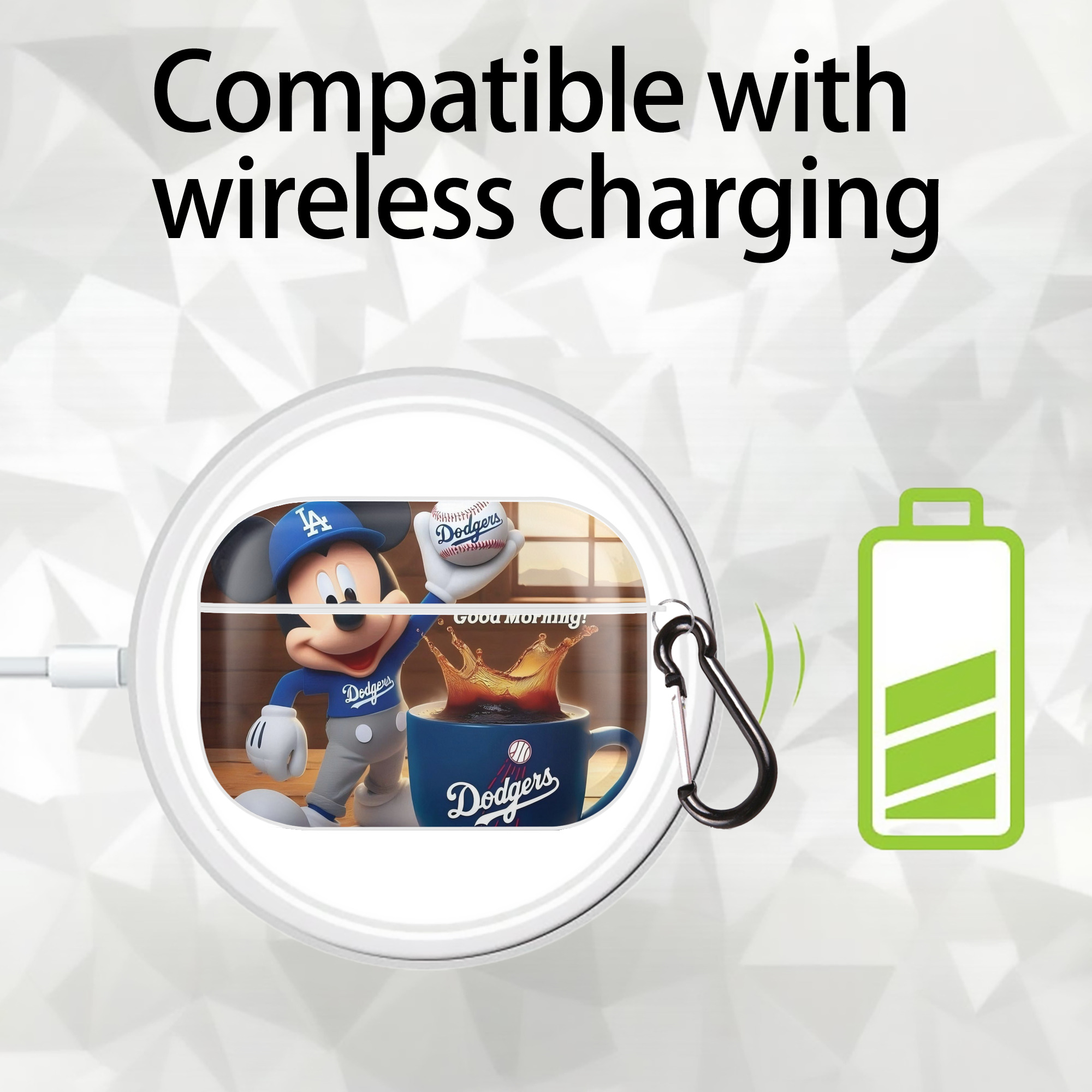  AirPods Pro Hard Case White With Keychain, Durable Flexible PC, Precise Cutouts, Anti-Fingerprint, Yellowing & Scratch Resistant, Full Protection, Washable