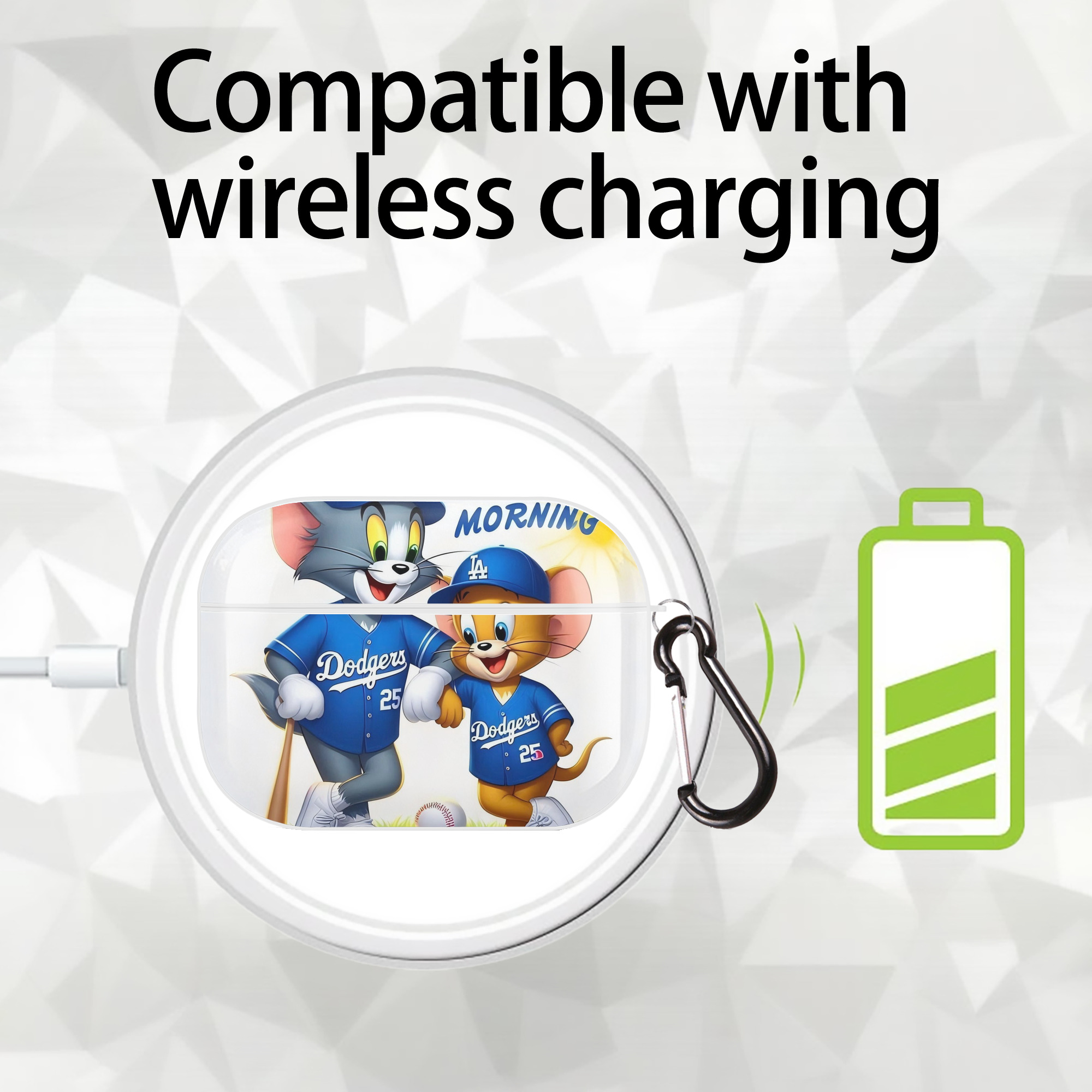  AirPods Pro Hard Case White With Keychain, Durable Flexible PC, Precise Cutouts, Anti-Fingerprint, Yellowing & Scratch Resistant, Full Protection, Washable