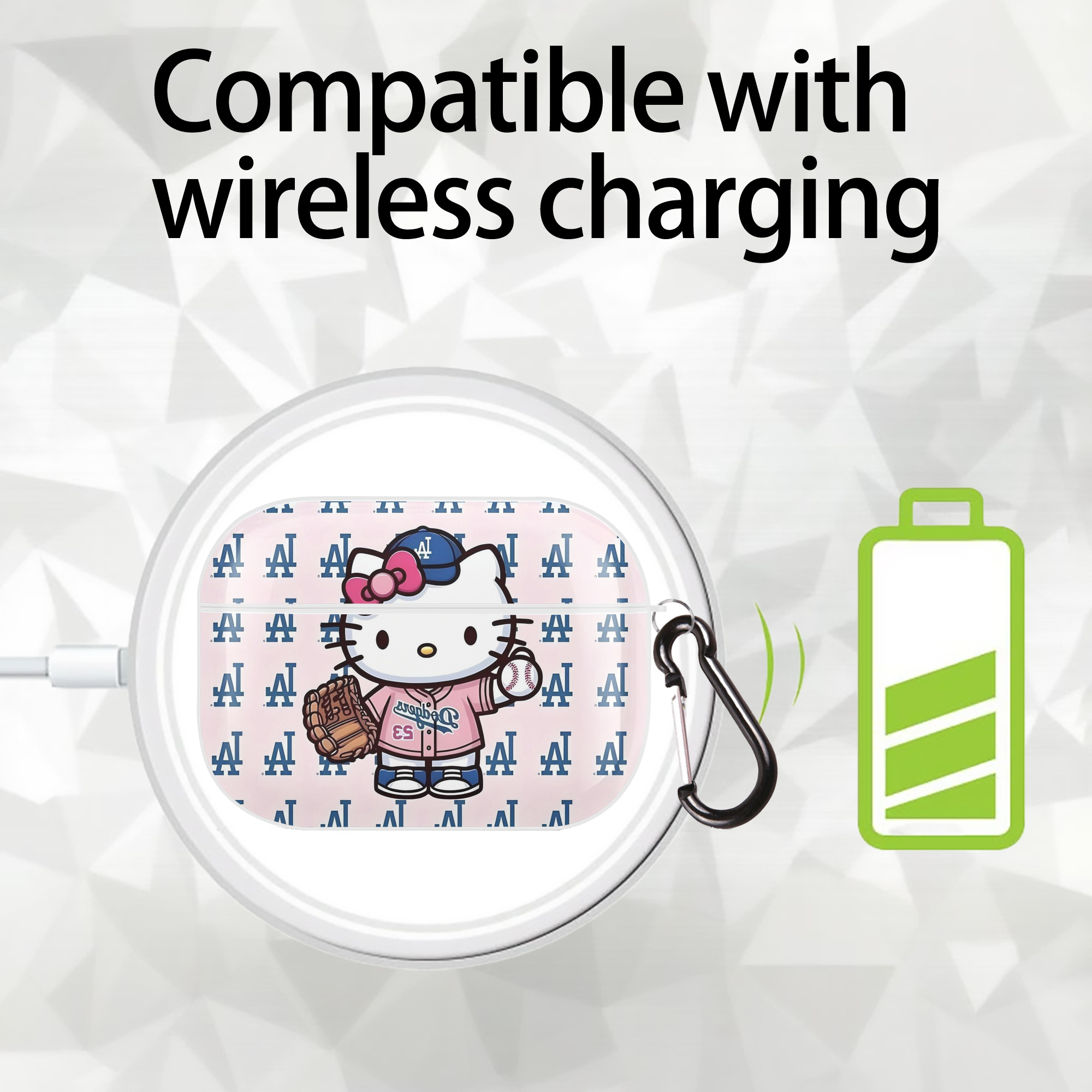  AirPods Pro Hard Case White With Keychain, Durable Flexible PC, Precise Cutouts, Anti-Fingerprint, Yellowing & Scratch Resistant, Full Protection, Washable