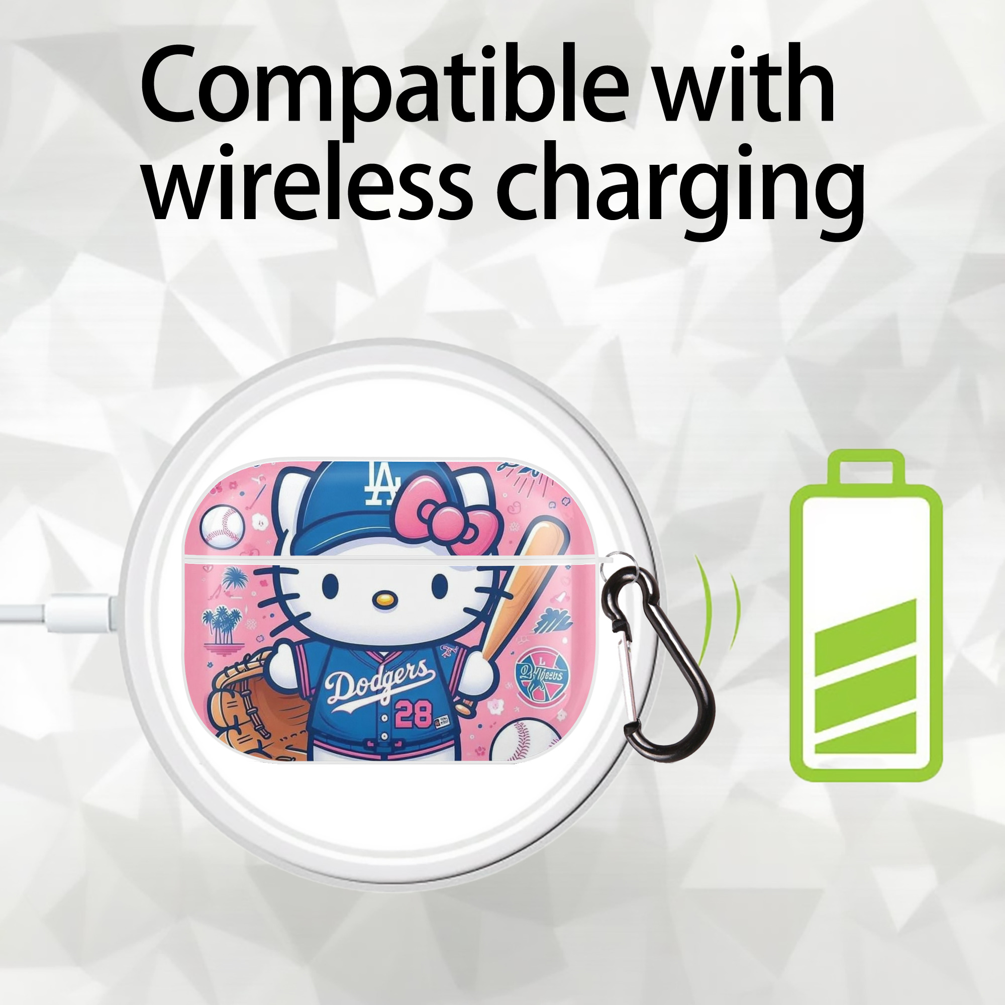  AirPods Pro Hard Case White With Keychain, Durable Flexible PC, Precise Cutouts, Anti-Fingerprint, Yellowing & Scratch Resistant, Full Protection, Washable