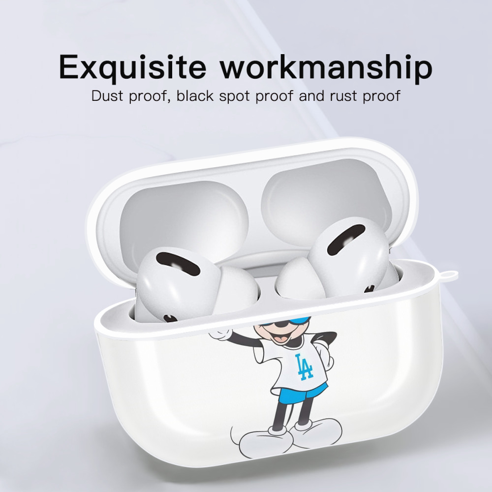  AirPods Pro Hard Case White With Keychain, Durable Flexible PC, Precise Cutouts, Anti-Fingerprint, Yellowing & Scratch Resistant, Full Protection, Washable