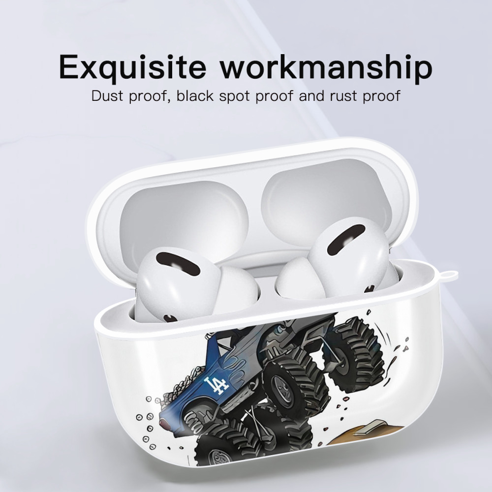  AirPods Pro Hard Case White With Keychain, Durable Flexible PC, Precise Cutouts, Anti-Fingerprint, Yellowing & Scratch Resistant, Full Protection, Washable