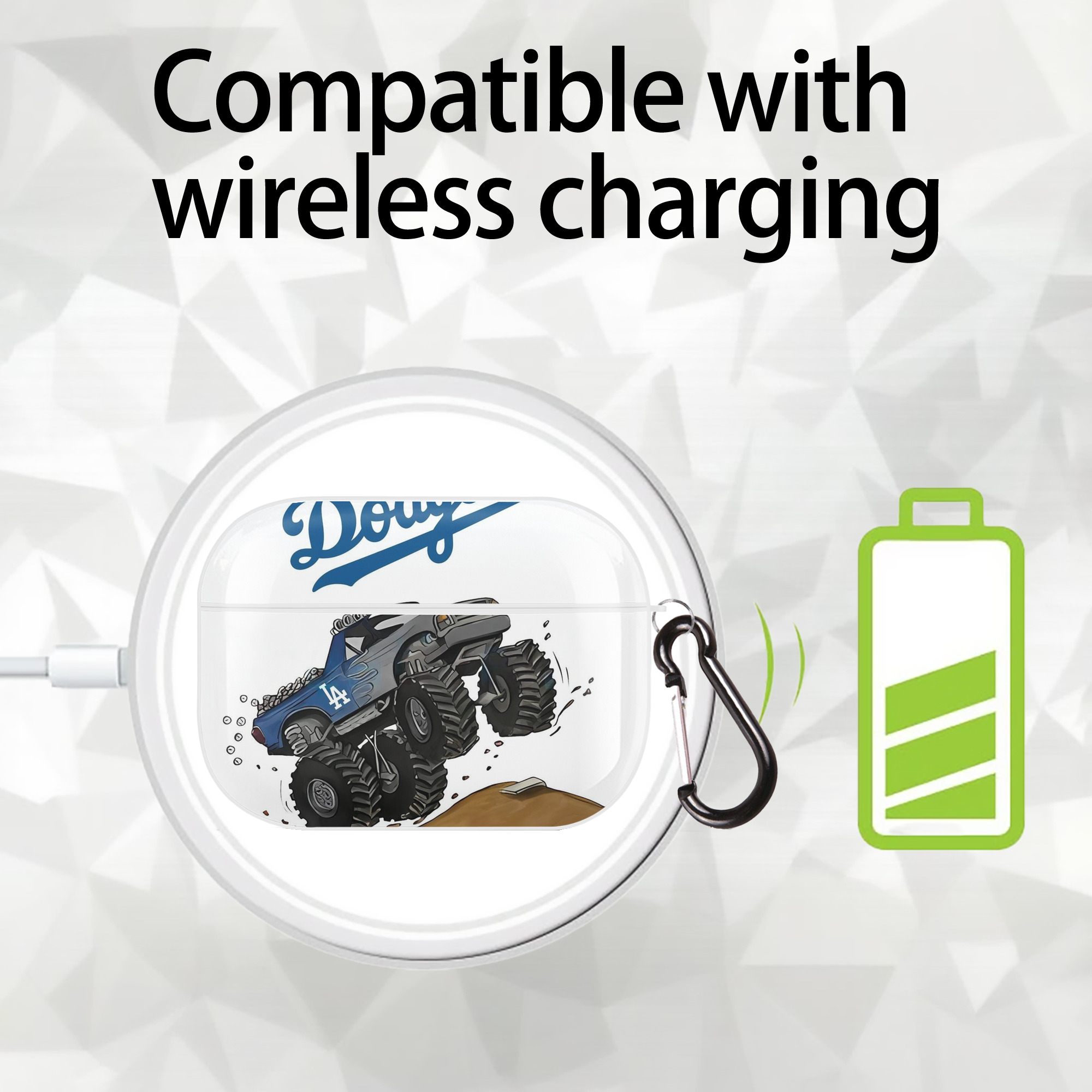  AirPods Pro Hard Case White With Keychain, Durable Flexible PC, Precise Cutouts, Anti-Fingerprint, Yellowing & Scratch Resistant, Full Protection, Washable