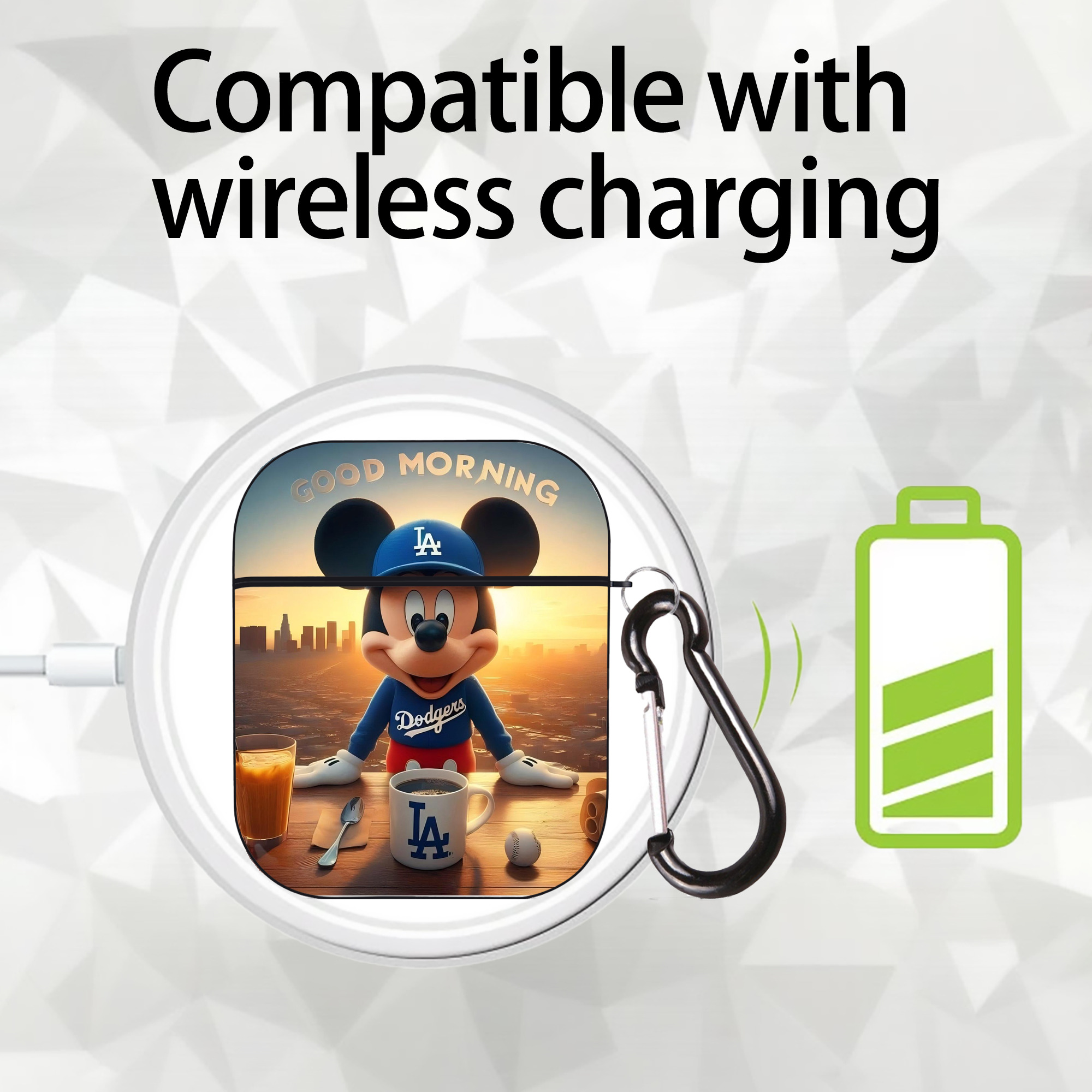  AirPods 2 Case Hard Shell Black, Flexible PC Material, Precise Cutouts, Full Protection, Anti-Fingerprint, Washable, Includes Keychain – Durable & Slim Design