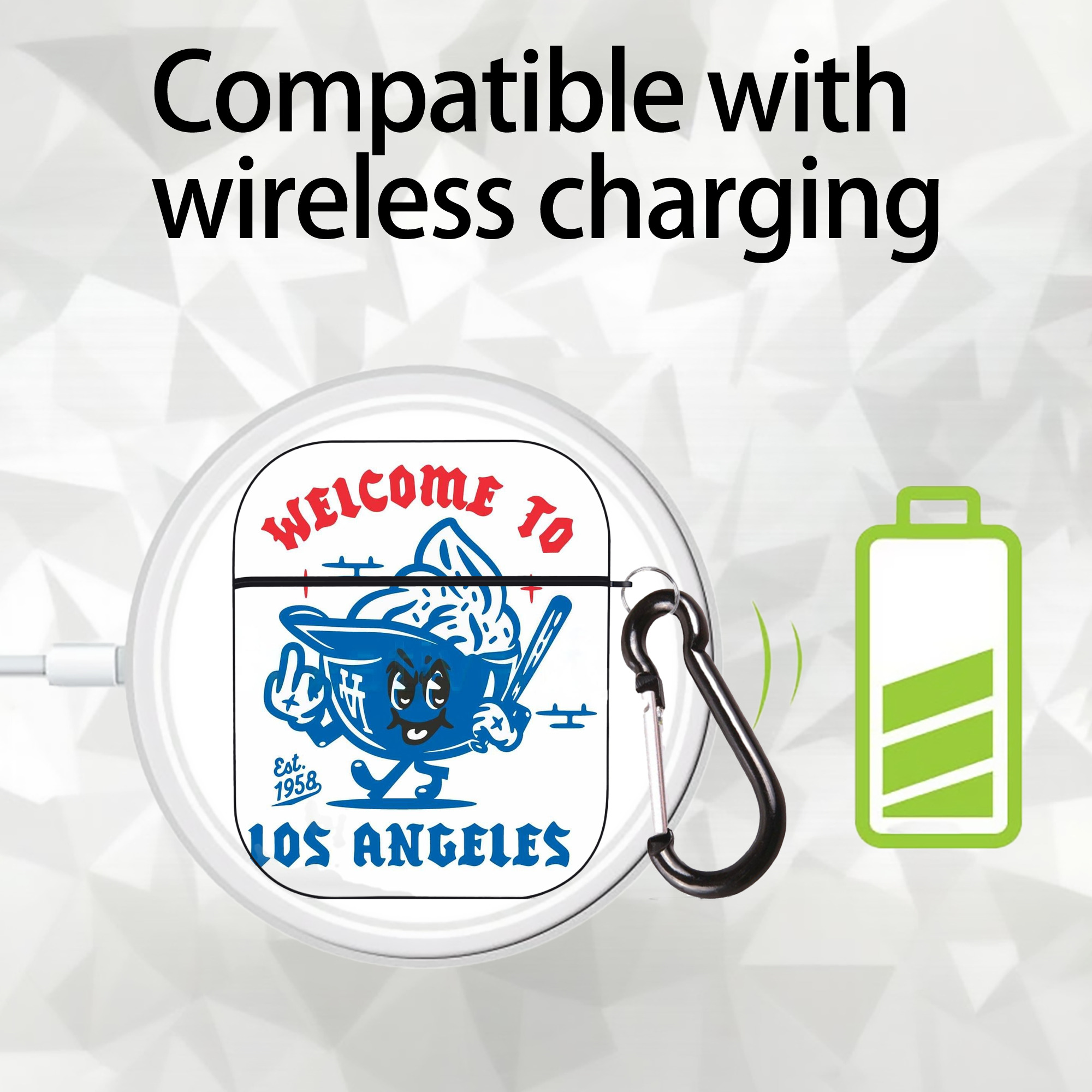  AirPods 2 Case Hard Shell Black, Flexible PC Material, Precise Cutouts, Full Protection, Anti-Fingerprint, Washable, Includes Keychain – Durable & Slim Design