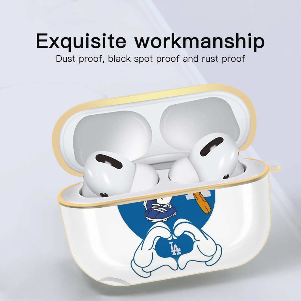  Luxury Gold AirPods Pro Case With Keychain, Flexible PC Material, Full Protection, Precise Cutouts, Anti-Fingerprint, Washable, Durable Design