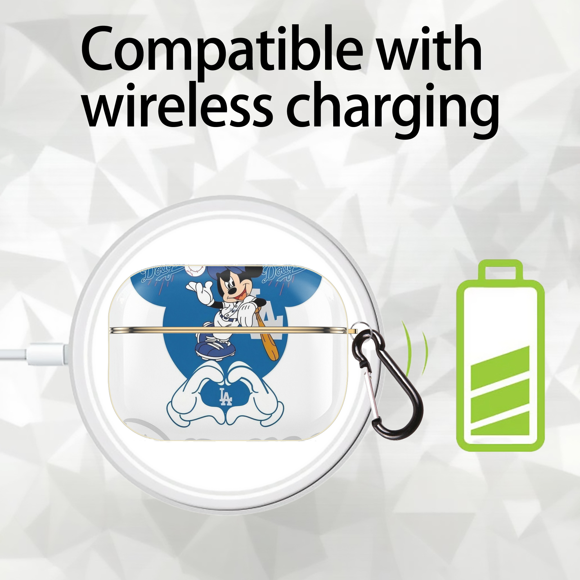  Luxury Gold AirPods Pro Case With Keychain, Flexible PC Material, Full Protection, Precise Cutouts, Anti-Fingerprint, Washable, Durable Design